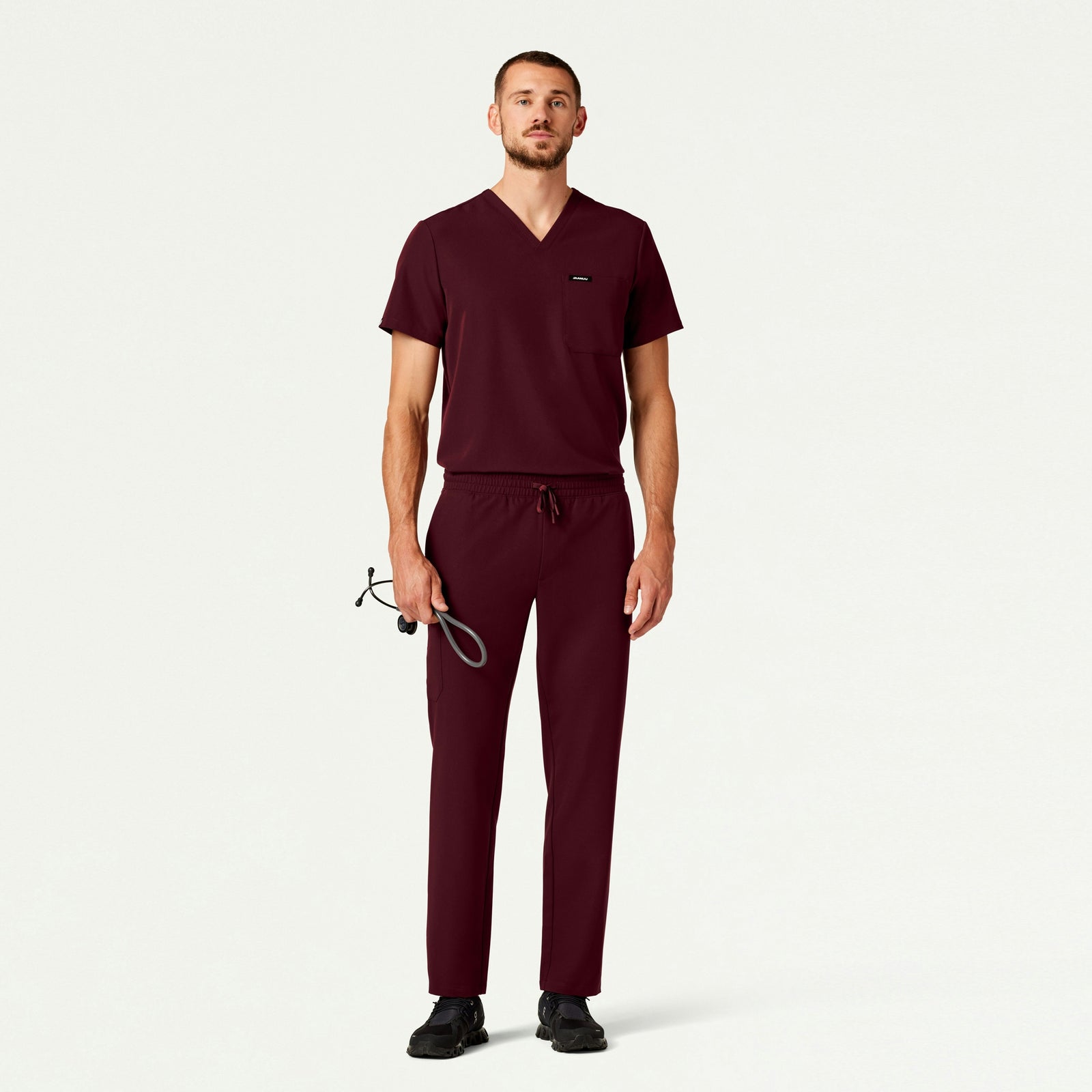 Rhodes Everyday Straight-Leg Scrub Pant - Burgundy - MEN'S PANTS - Jaanuu