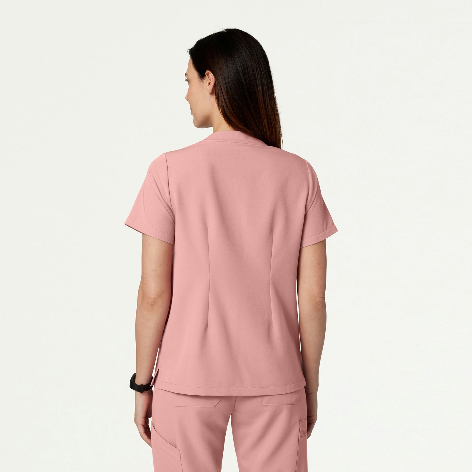 Helia Notched V-Neck Scrub Top - Mauve - WOMEN'S TOPS - Jaanuu