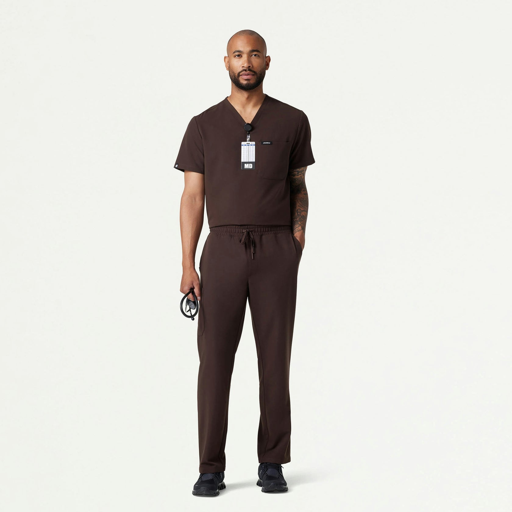 Rhodes Everyday Straight-Leg Scrub Pant - Espresso - MEN'S PANTS - Jaanuu