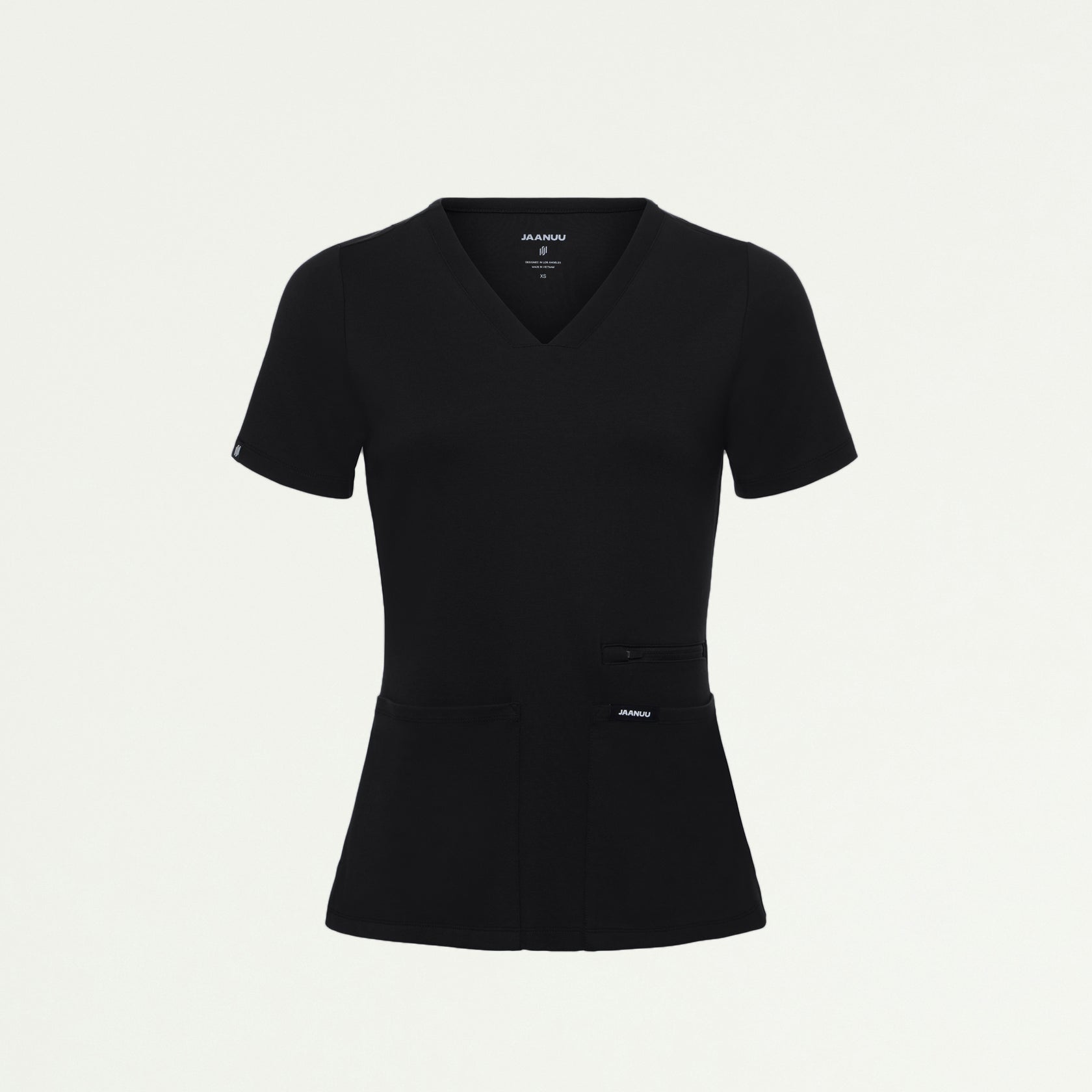 Kass Slim 4-Pocket ULTRAsoft Scrub Top - Black - WOMEN'S TOPS - Jaanuu