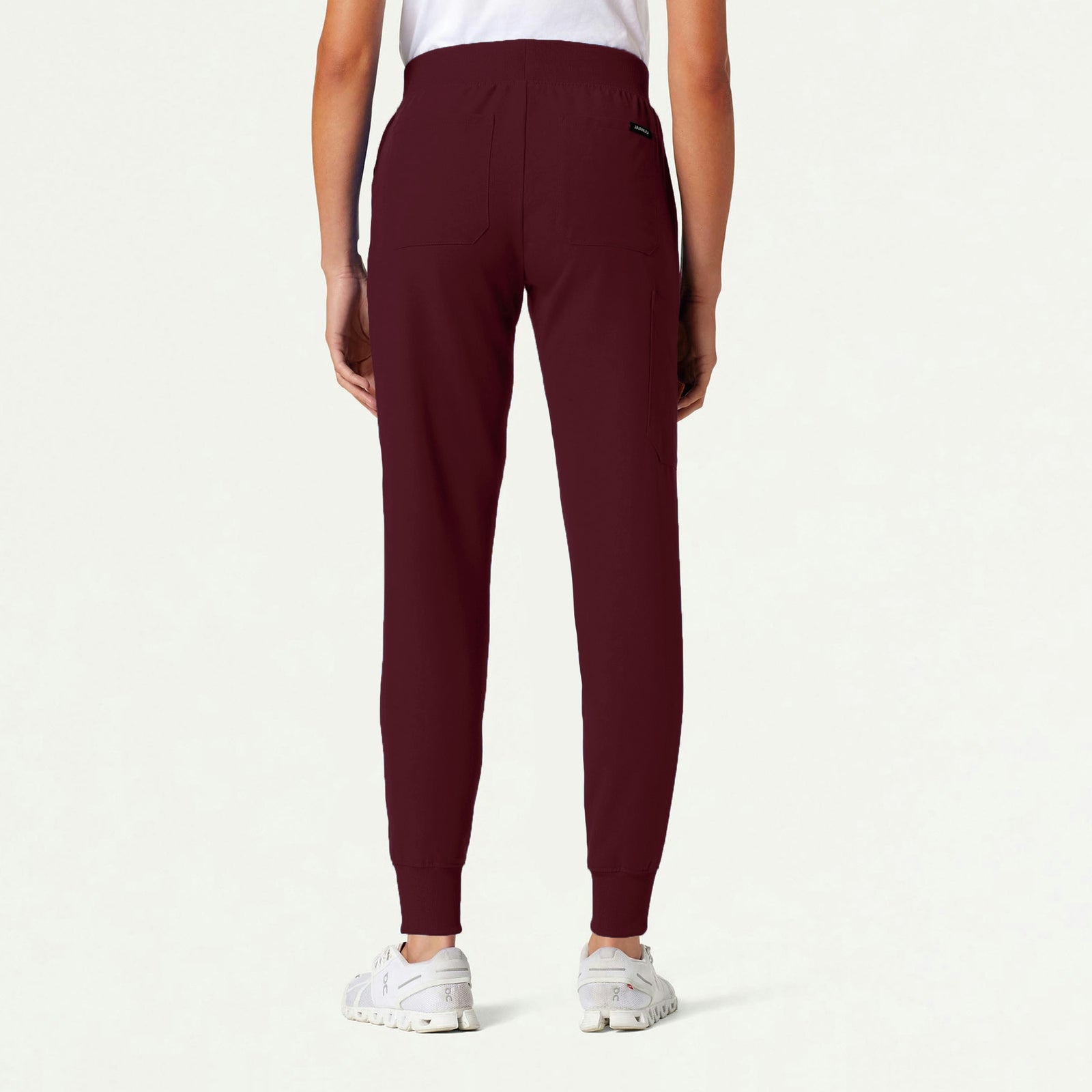 Silex Slim Knit-Waist Scrub Jogger - Burgundy - WOMEN'S PANTS - Jaanuu