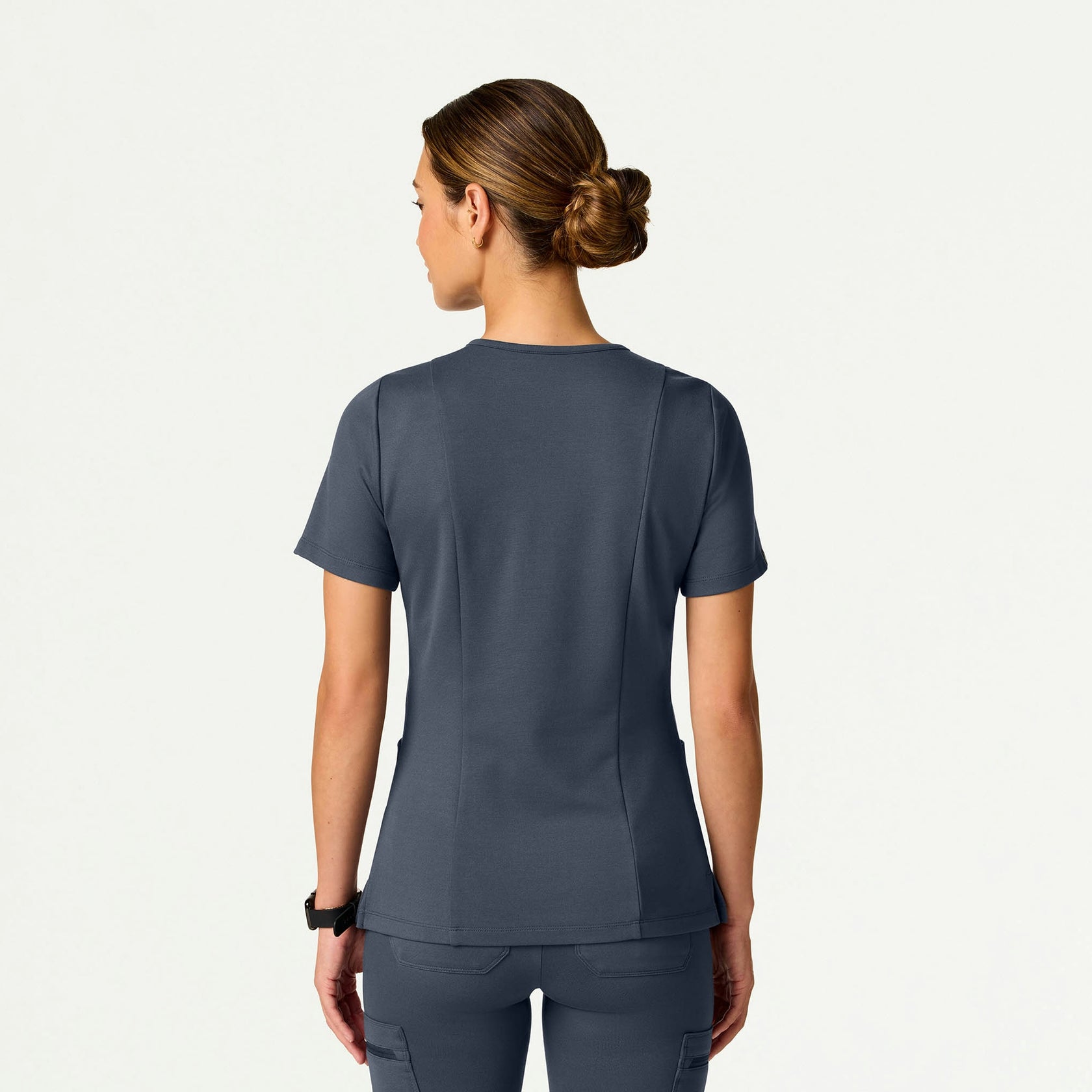 Kass Slim 4-Pocket ULTRAsoft Scrub Top - Carbon Gray - WOMEN'S TOPS - Jaanuu