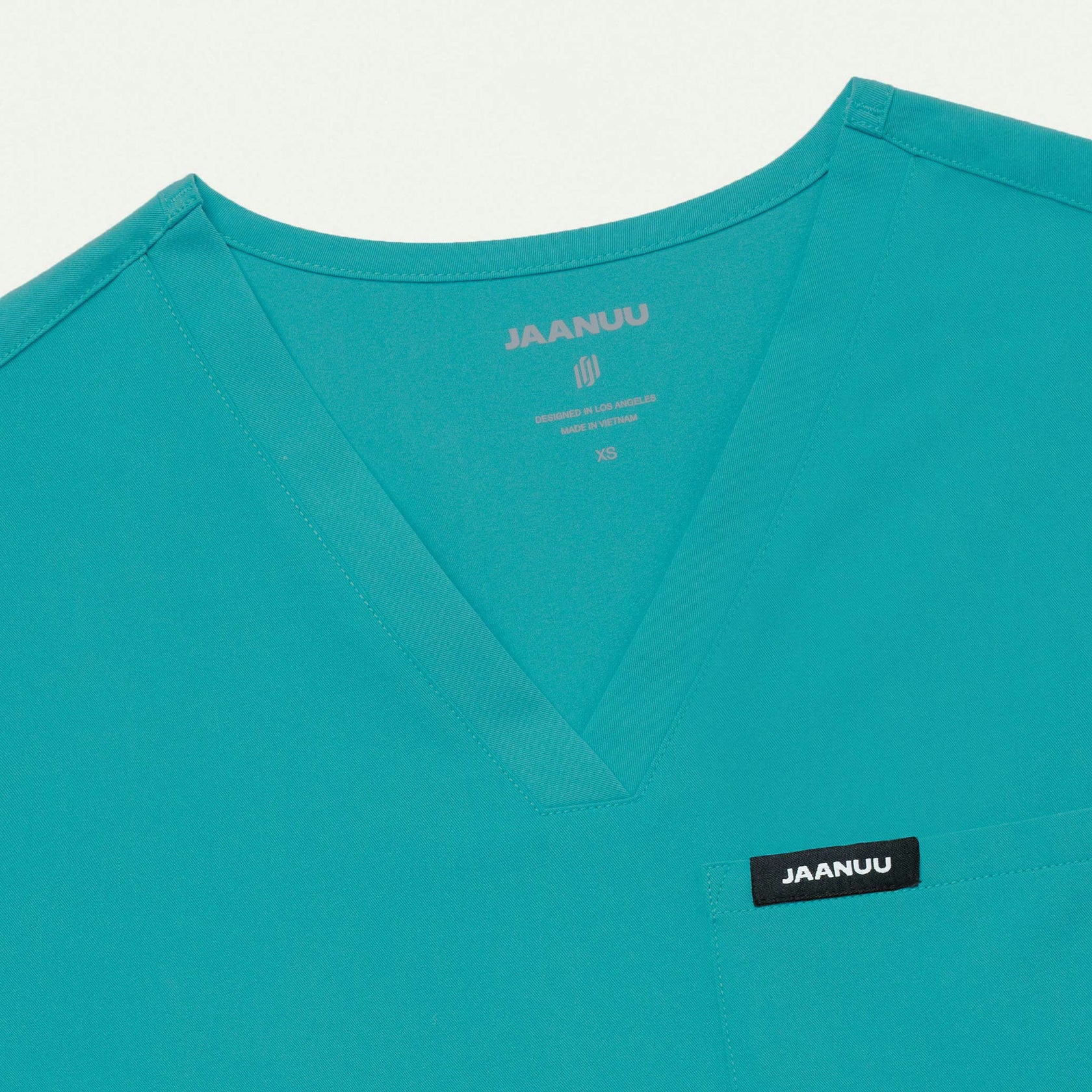 Rhena Essential 1-Pocket Scrub Top - Aqua - WOMEN'S TOPS - Jaanuu