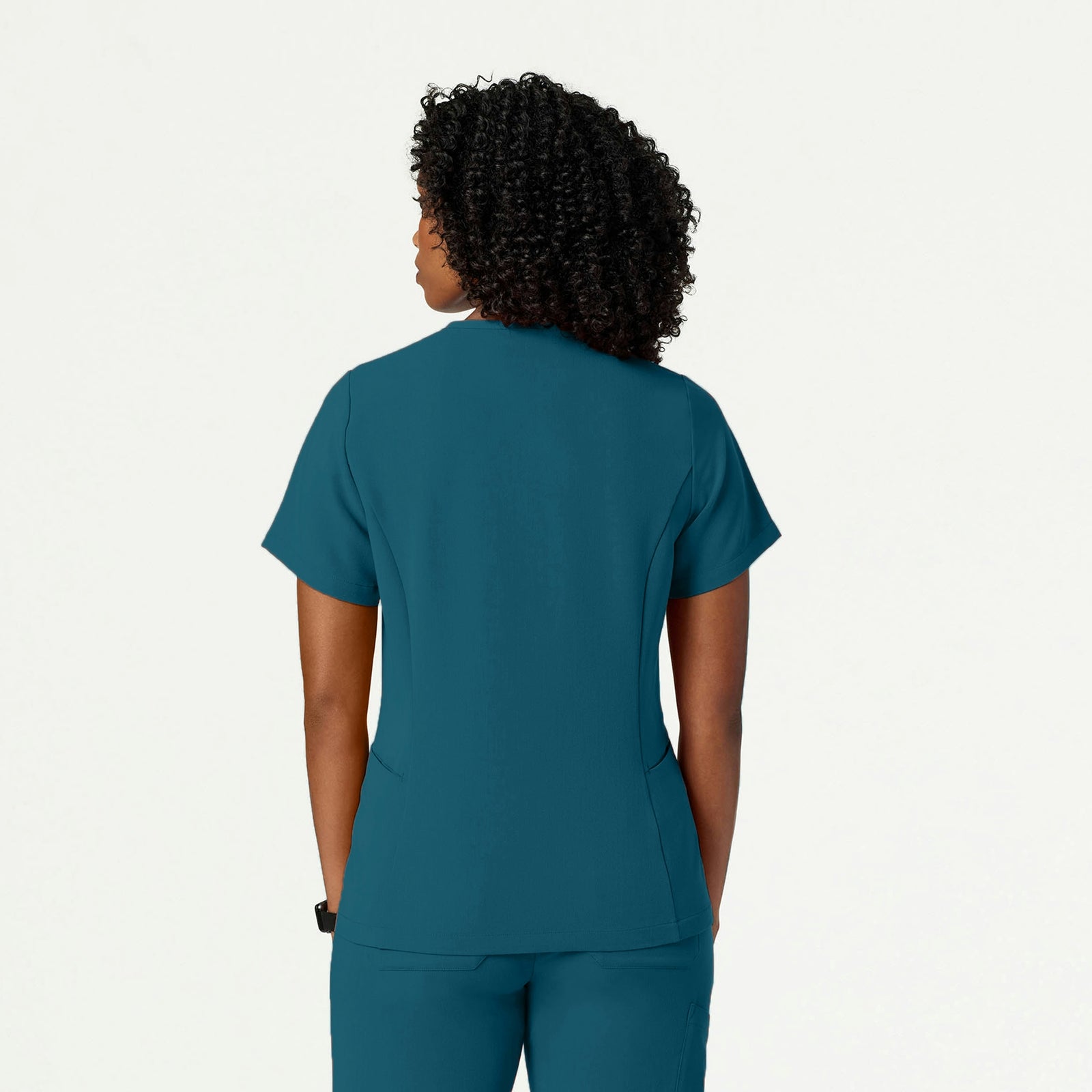 Calix Fit & Flare Scrub Top - Caribbean Blue - WOMEN'S TOPS - Jaanuu