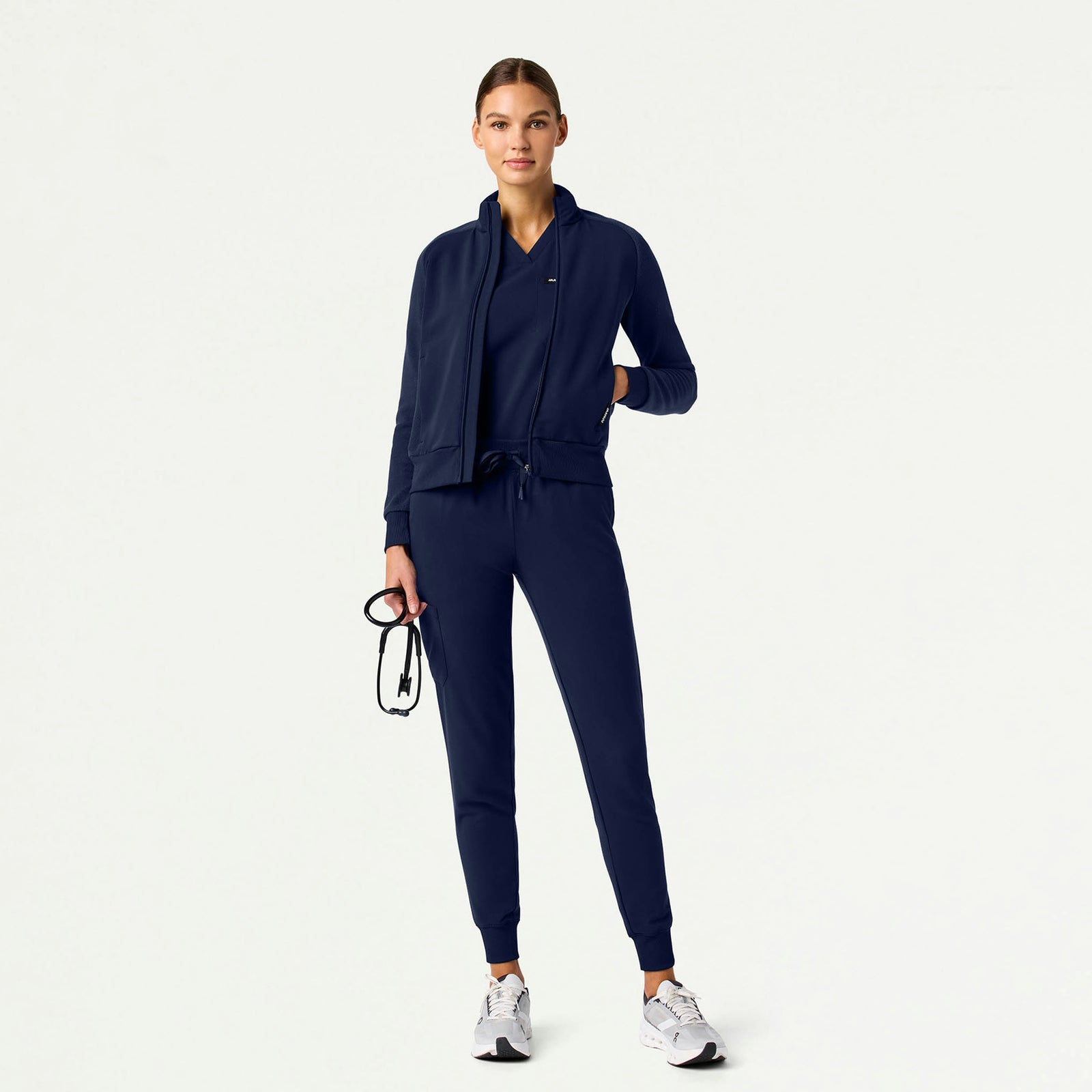 Cloud Hybrid Fleece Bomber Jacket - Midnight Navy - WOMEN'S JACKETS - Jaanuu