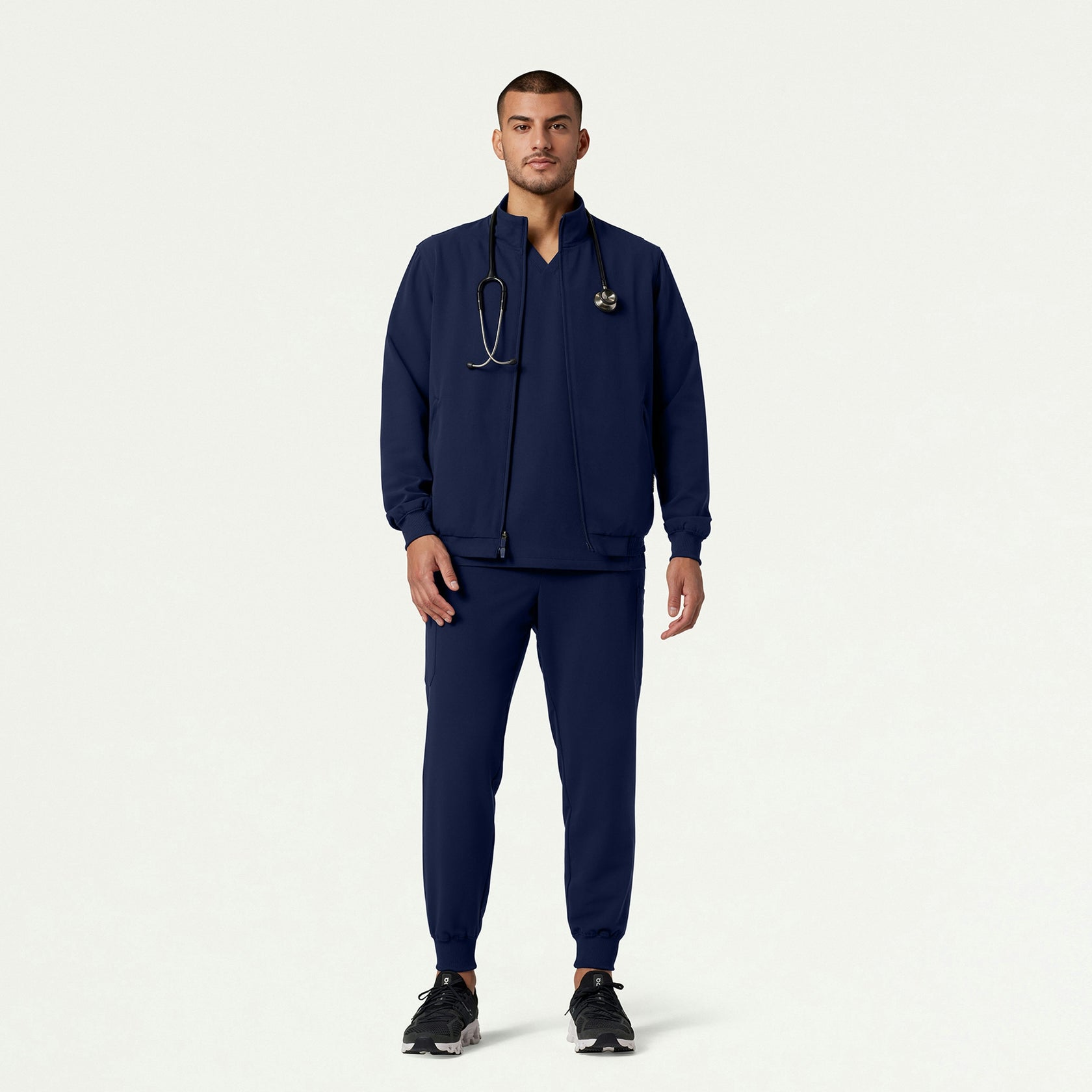 Wolfe Everyday 6-Pocket Scrub Jacket - Midnight Navy - MEN'S JACKETS - Jaanuu