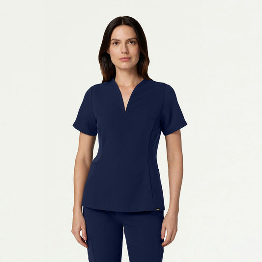 Calix Fit & Flare Scrub Top - Midnight Navy - WOMEN'S TOPS - Jaanuu