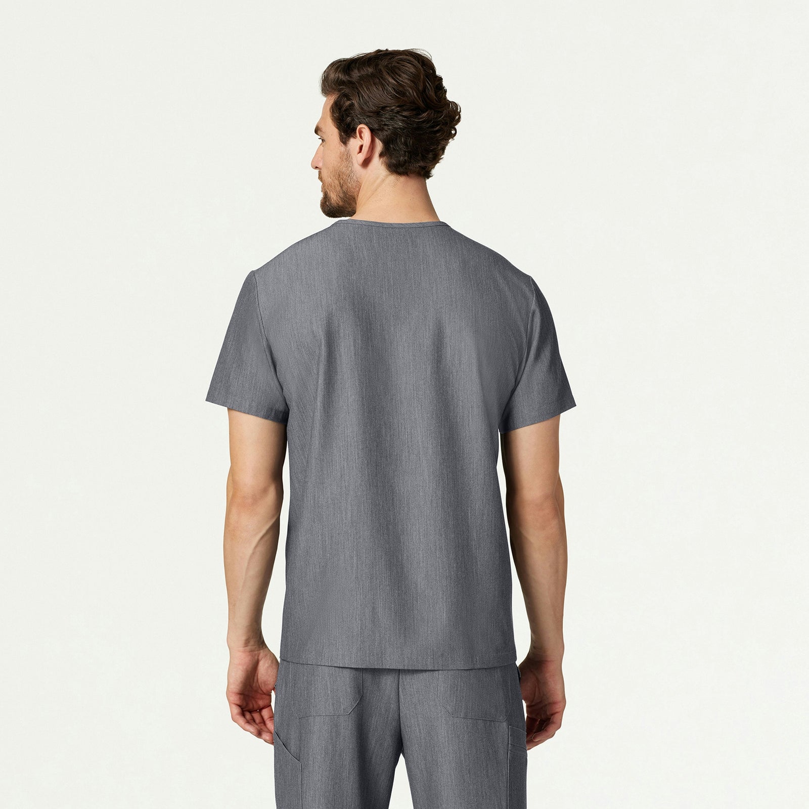 Platt 3-Pocket Scrub Top - Heather Gray - MEN'S TOPS - Jaanuu