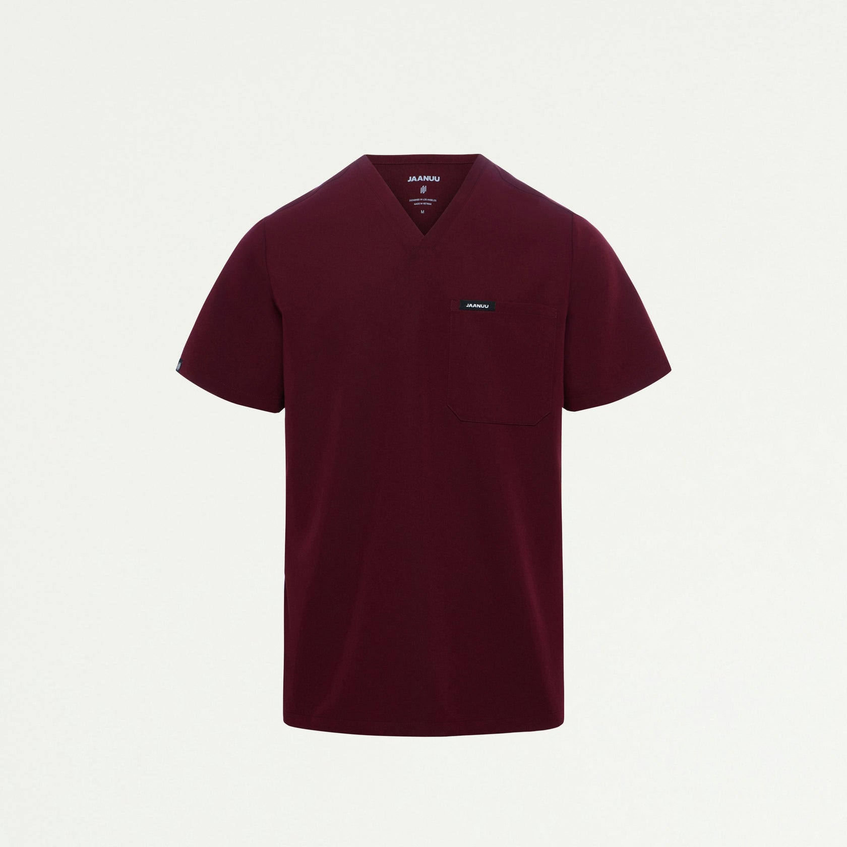 Holmes Everyday 1-Pocket Scrub Top - Burgundy - MEN'S TOPS - Jaanuu