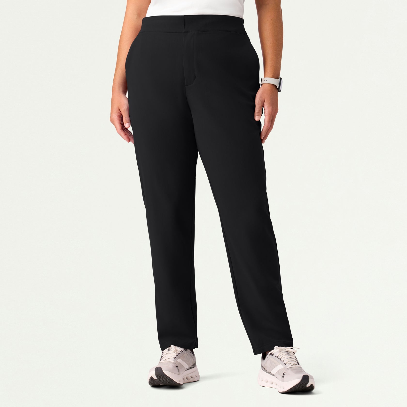 Skyler Slim Zip-Fly Scrub Pant - Black - WOMEN'S PANTS - Jaanuu