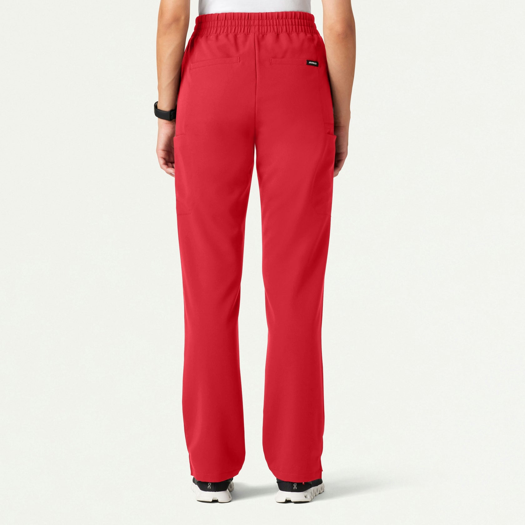 Payla 8-Pocket High Waisted Scrub Pant - Brilliant Red - WOMEN'S PANTS - Jaanuu