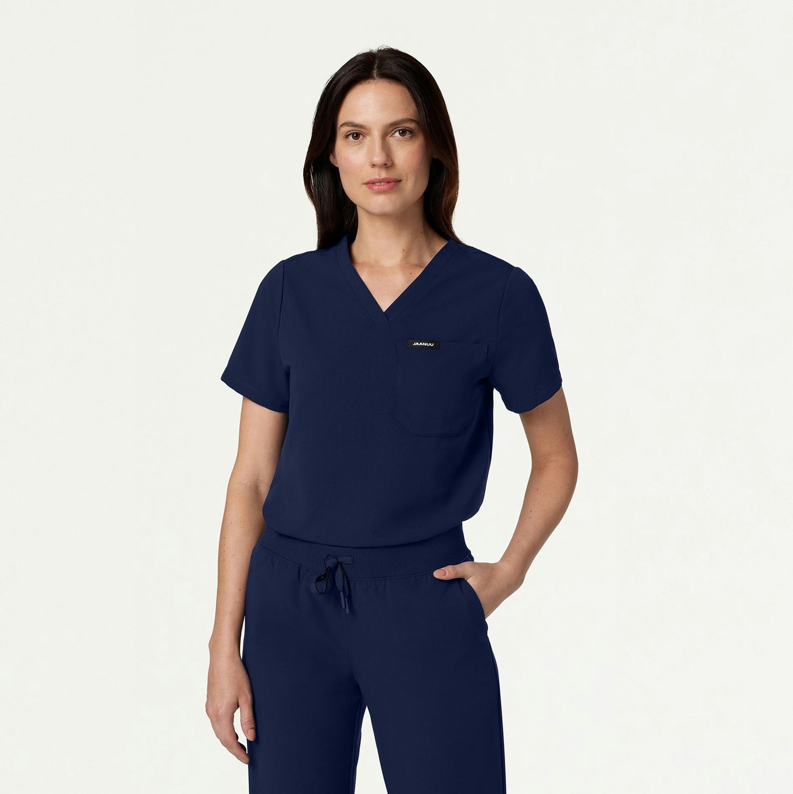 Rhena Essential 1-Pocket Scrub Top - Midnight Navy - WOMEN'S TOPS - Jaanuu