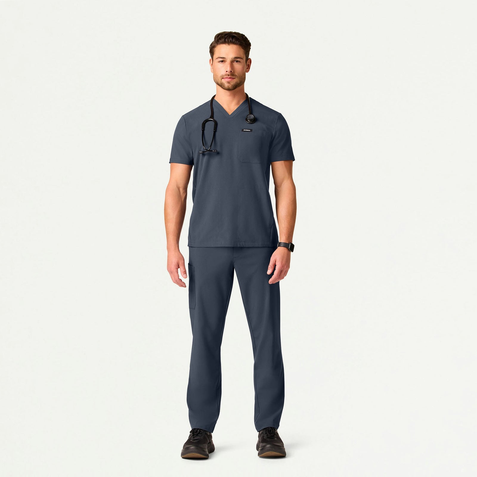 Bron ULTRAlite™ 3-Pocket Scrub Top - Carbon Gray - MEN'S TOPS - Jaanuu