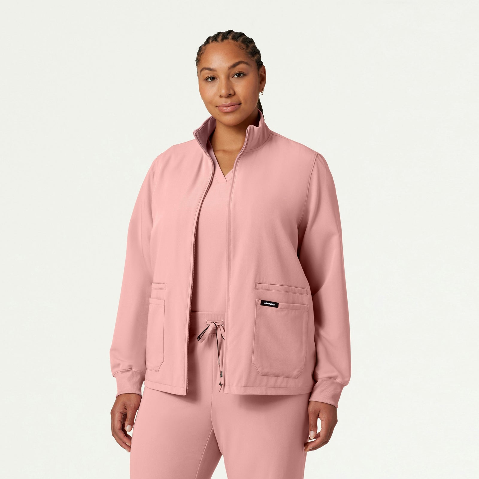 Ceri Essential 6-Pocket Scrub Jacket - Mauve - WOMEN'S JACKETS - Jaanuu