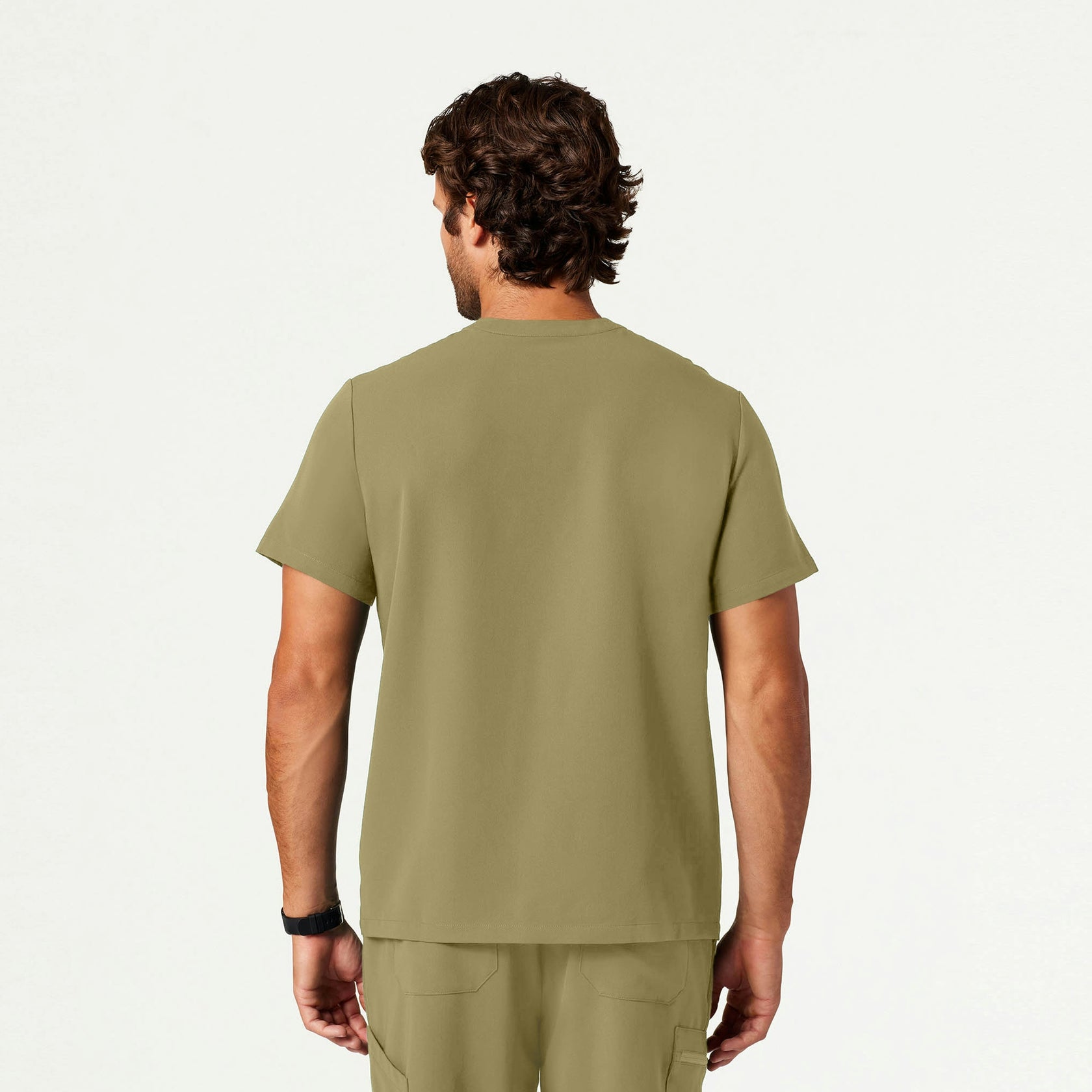 Reeve Henley Scrub Top - Ceramic Khaki - MEN'S TOPS - Jaanuu