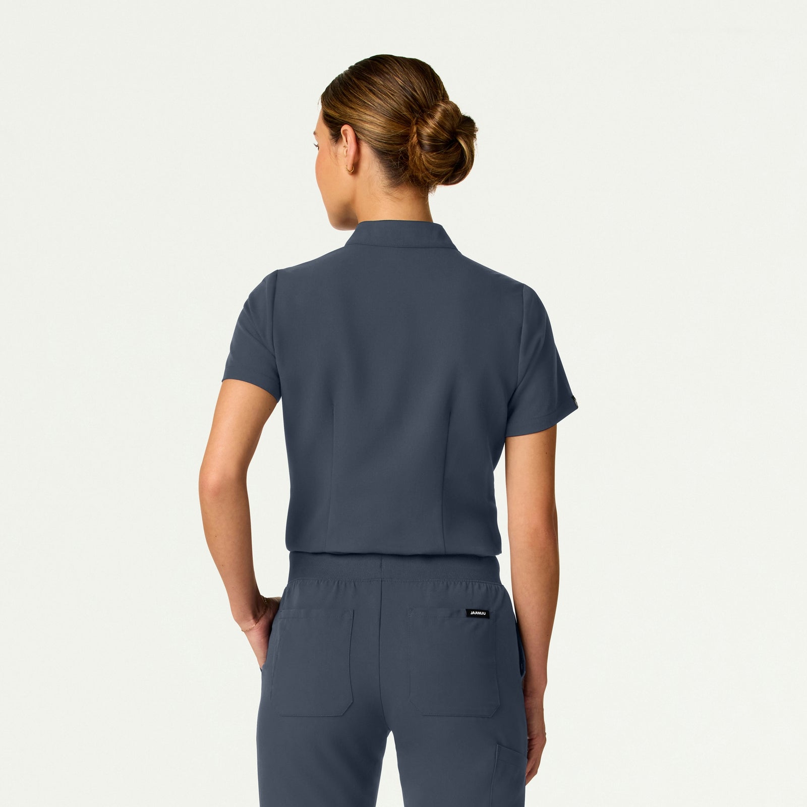 Serin Slim 1-Pocket Scrub Top - Carbon Gray - WOMEN'S TOPS - Jaanuu