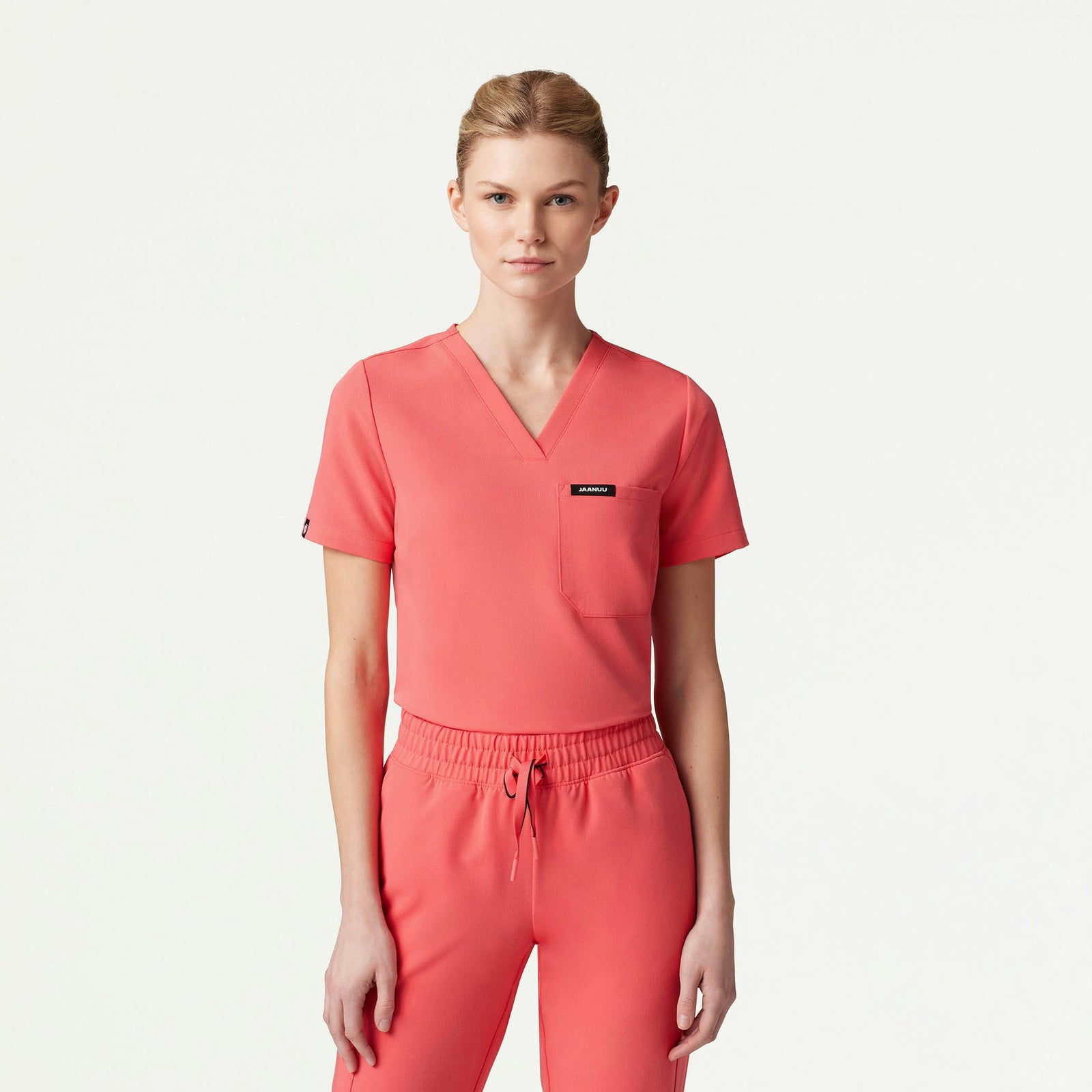 Rhena Slim Essential 1-Pocket Scrub Top - Digital Pink - WOMEN'S TOPS - Jaanuu