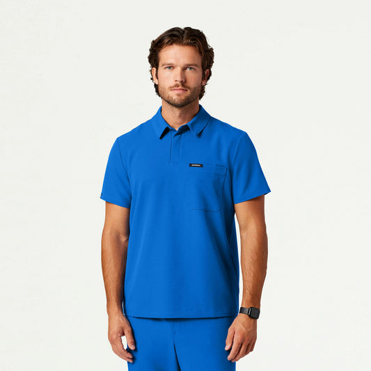 Axis Polo Scrub Top - Royal Blue - MEN'S TOPS - Jaanuu