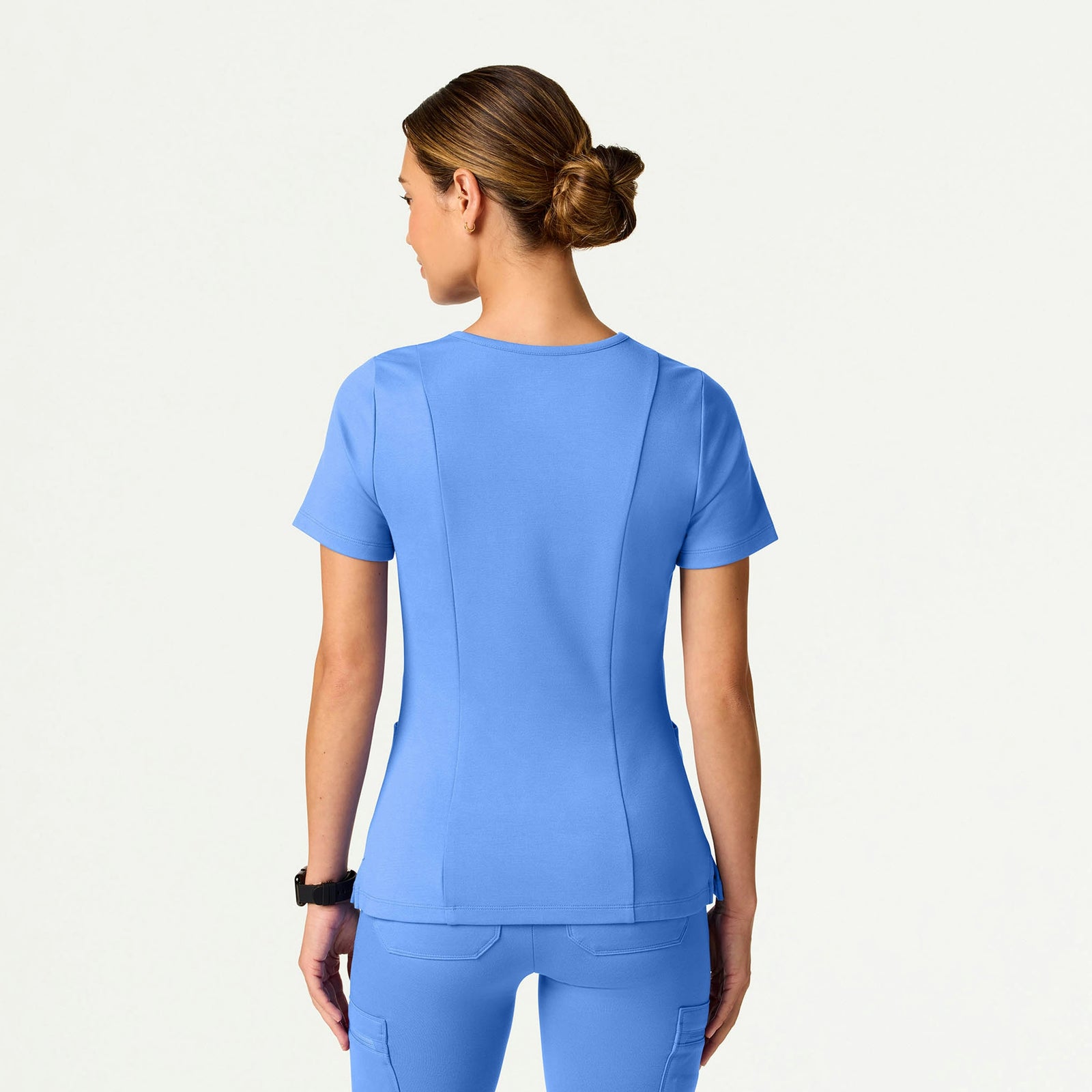 Kass Slim 4-Pocket ULTRAsoft Scrub Top - Ceil Blue - WOMEN'S TOPS - Jaanuu