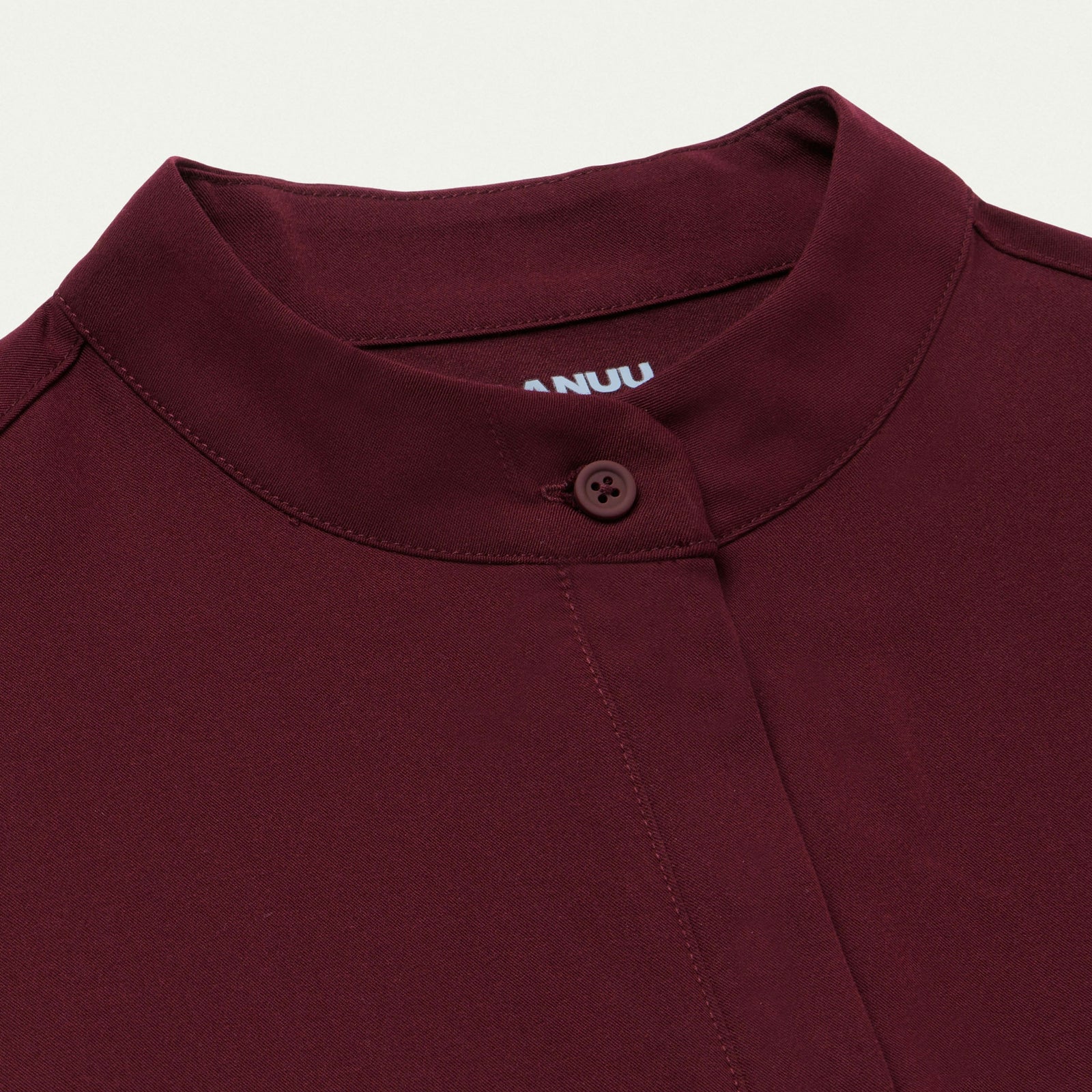 Savi Tuck-In Stand-Collar Scrub Top - Burgundy - WOMEN'S TOPS - Jaanuu