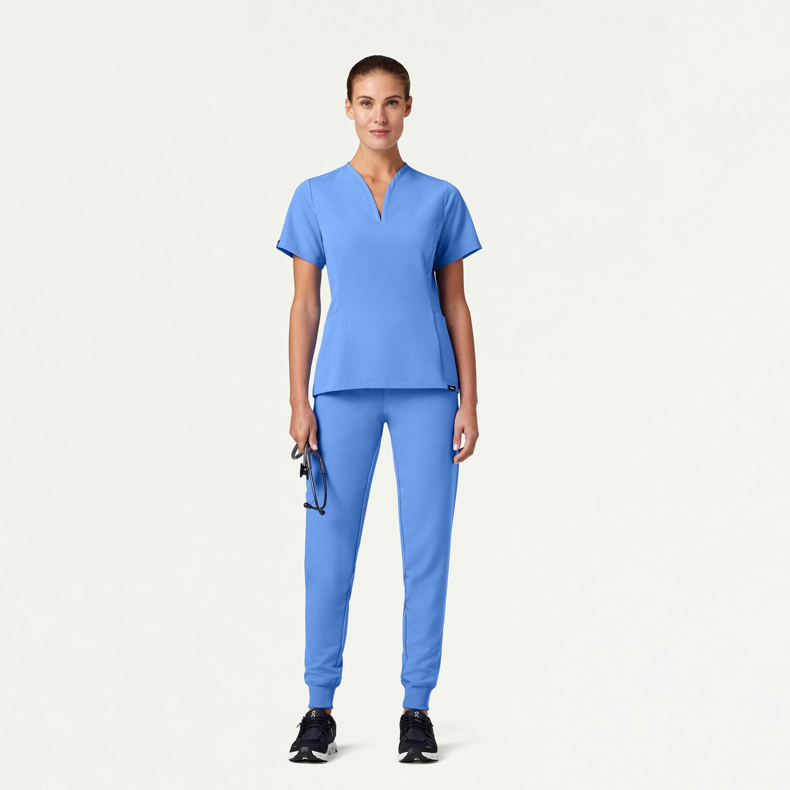 Calix Fit & Flare Scrub Top - Ceil Blue - WOMEN'S TOPS - Jaanuu