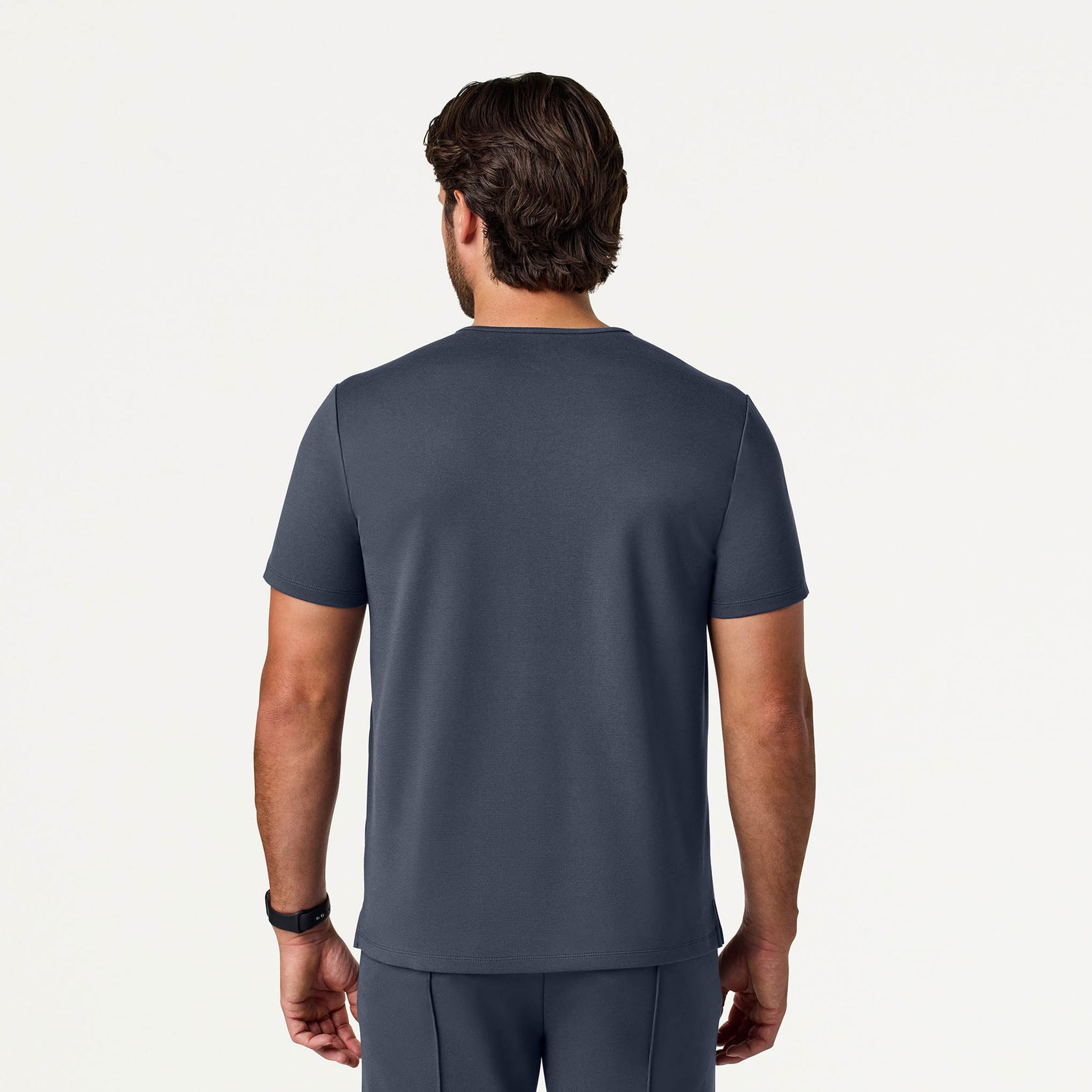 Finn Crewneck ULTRAsoft Scrub Top - Carbon Gray