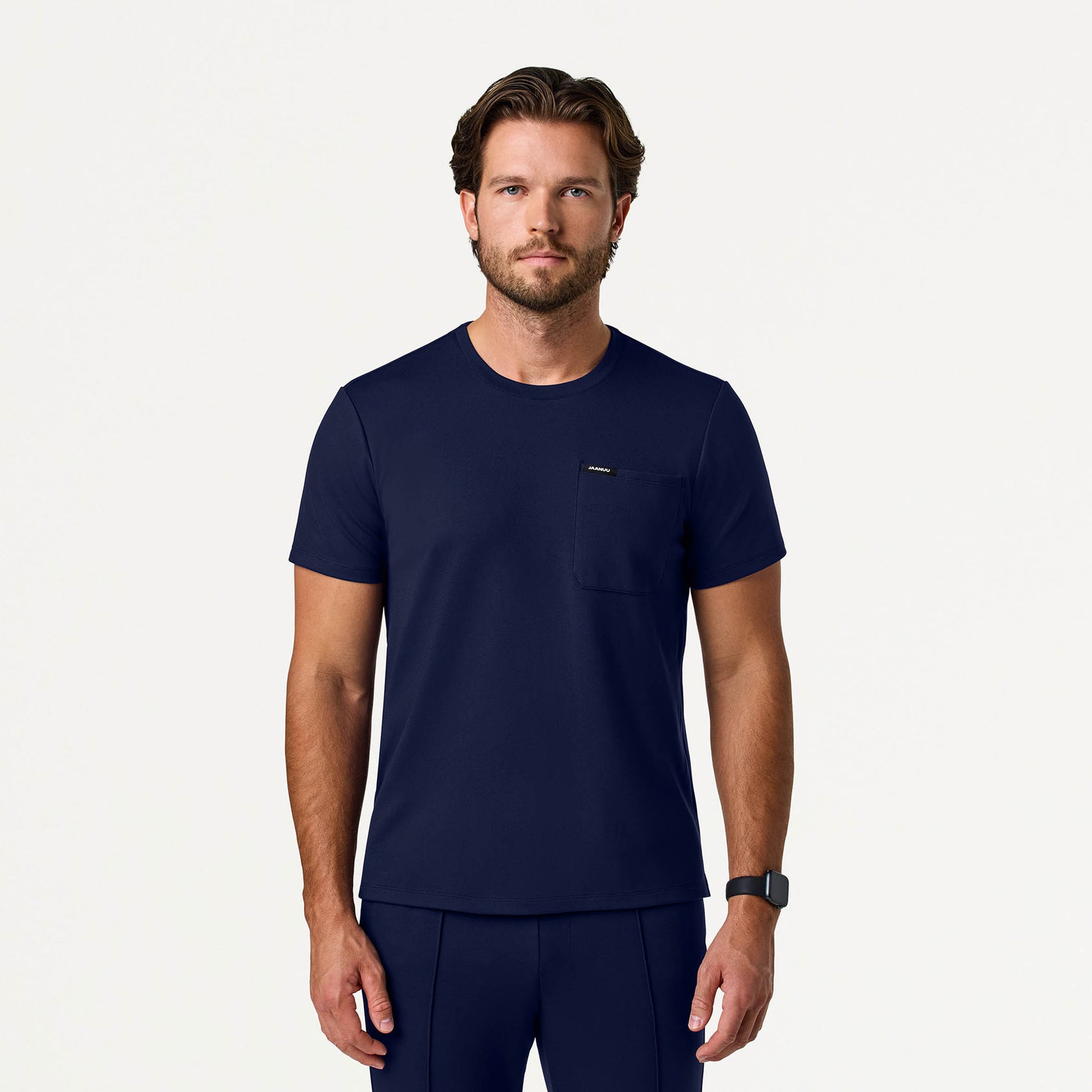 Finn Crewneck ULTRAsoft Scrub Top - Midnight Navy