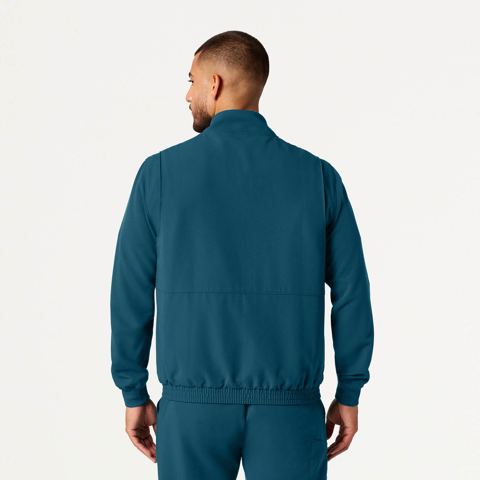 Wolfe Everyday 6-Pocket Scrub Jacket - Caribbean Blue