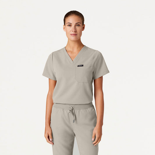 Rhena Essential 1-Pocket Scrub Top - Fog