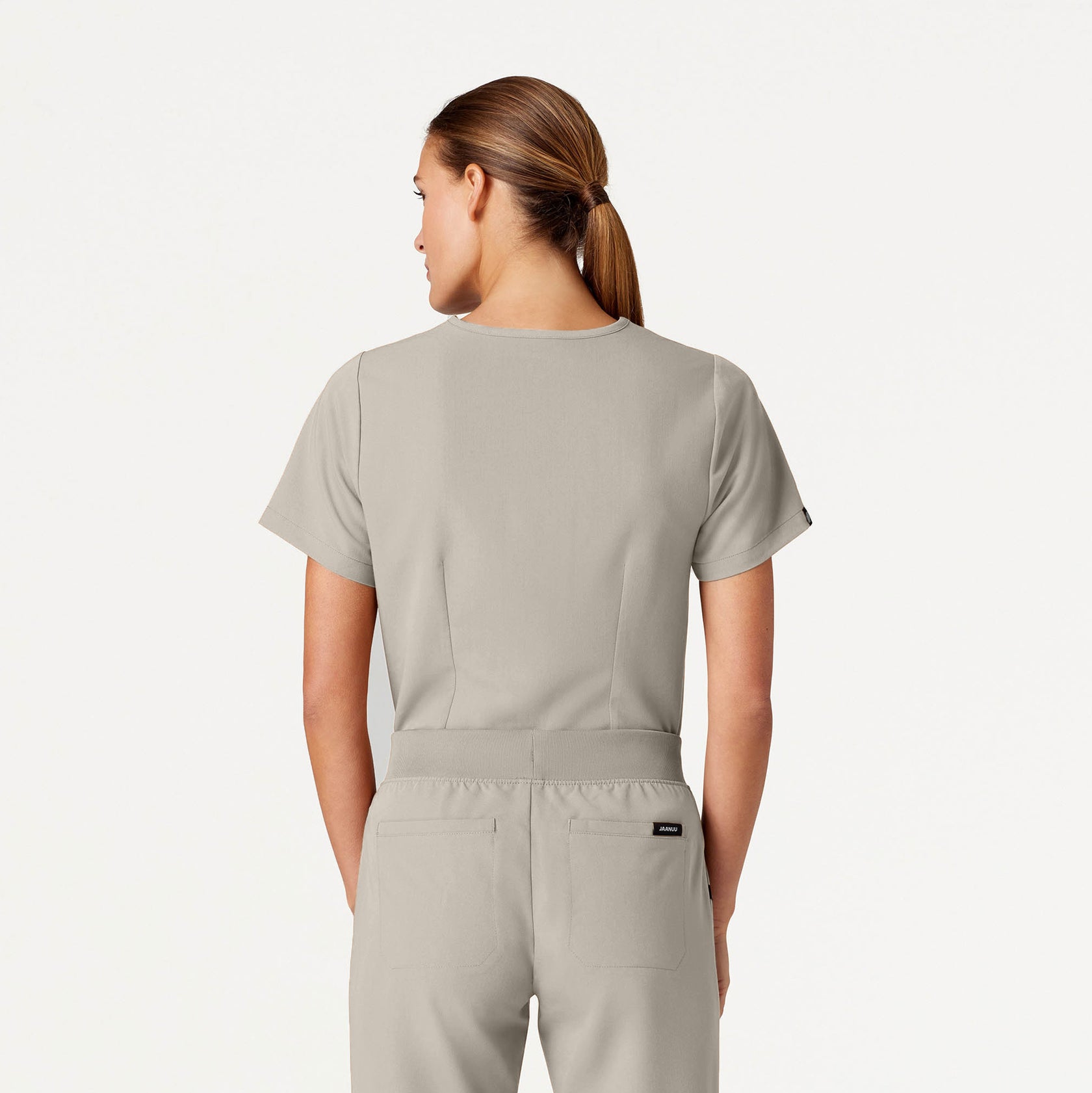 Rhena Essential 1-Pocket Scrub Top - Fog