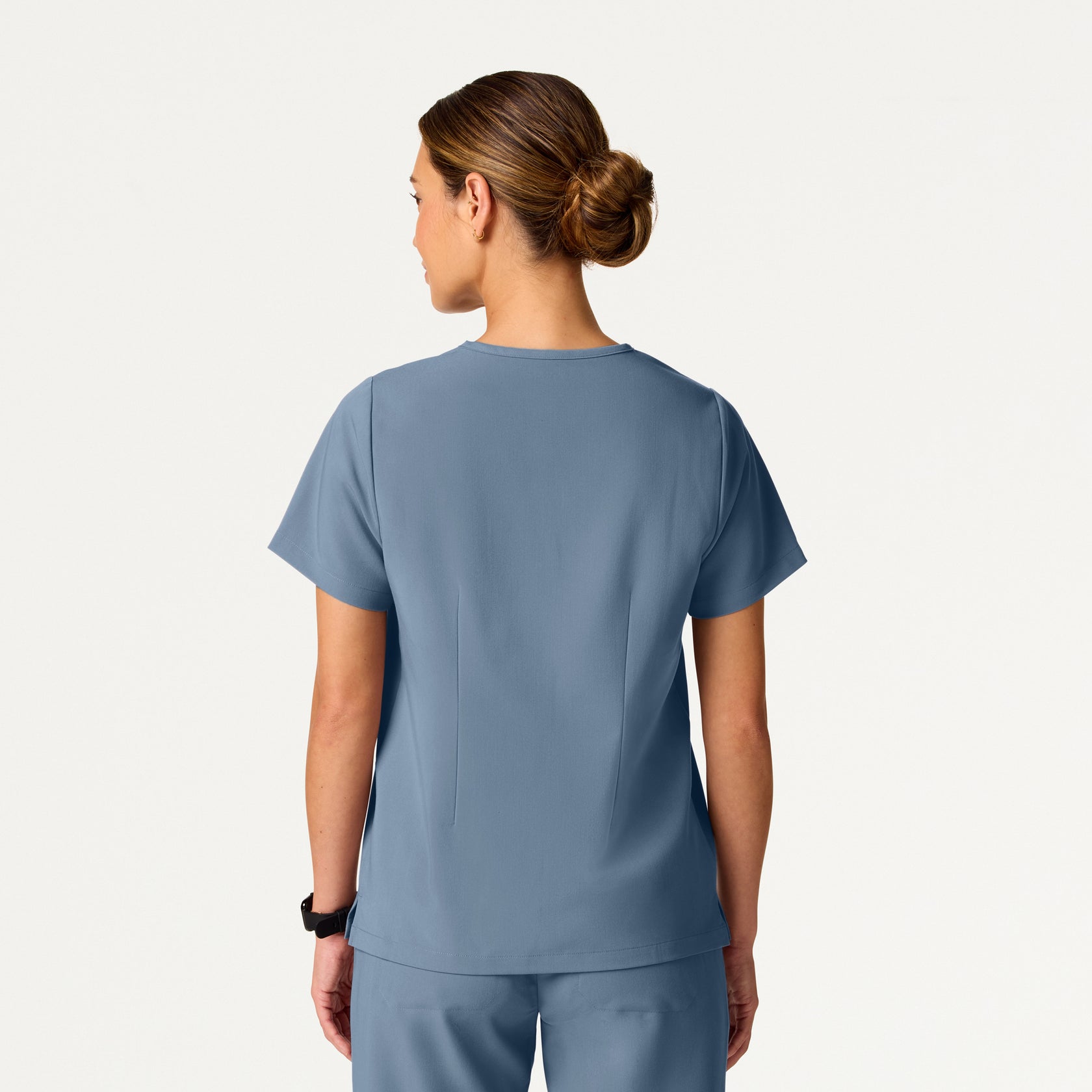 Rhena Essential 1-Pocket Scrub Top - Storm Blue