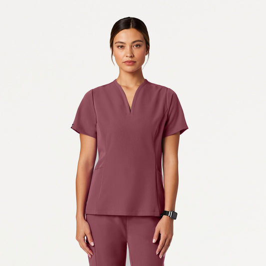 Calix Fit & Flare Scrub Top - Rosewood