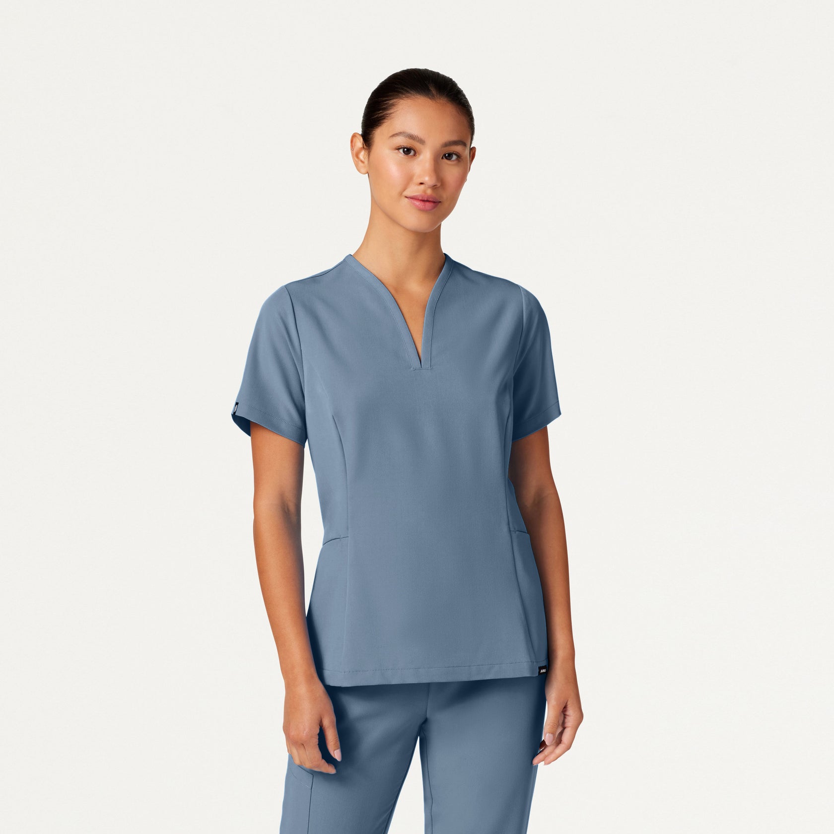 Calix Fit & Flare Scrub Top - Storm Blue