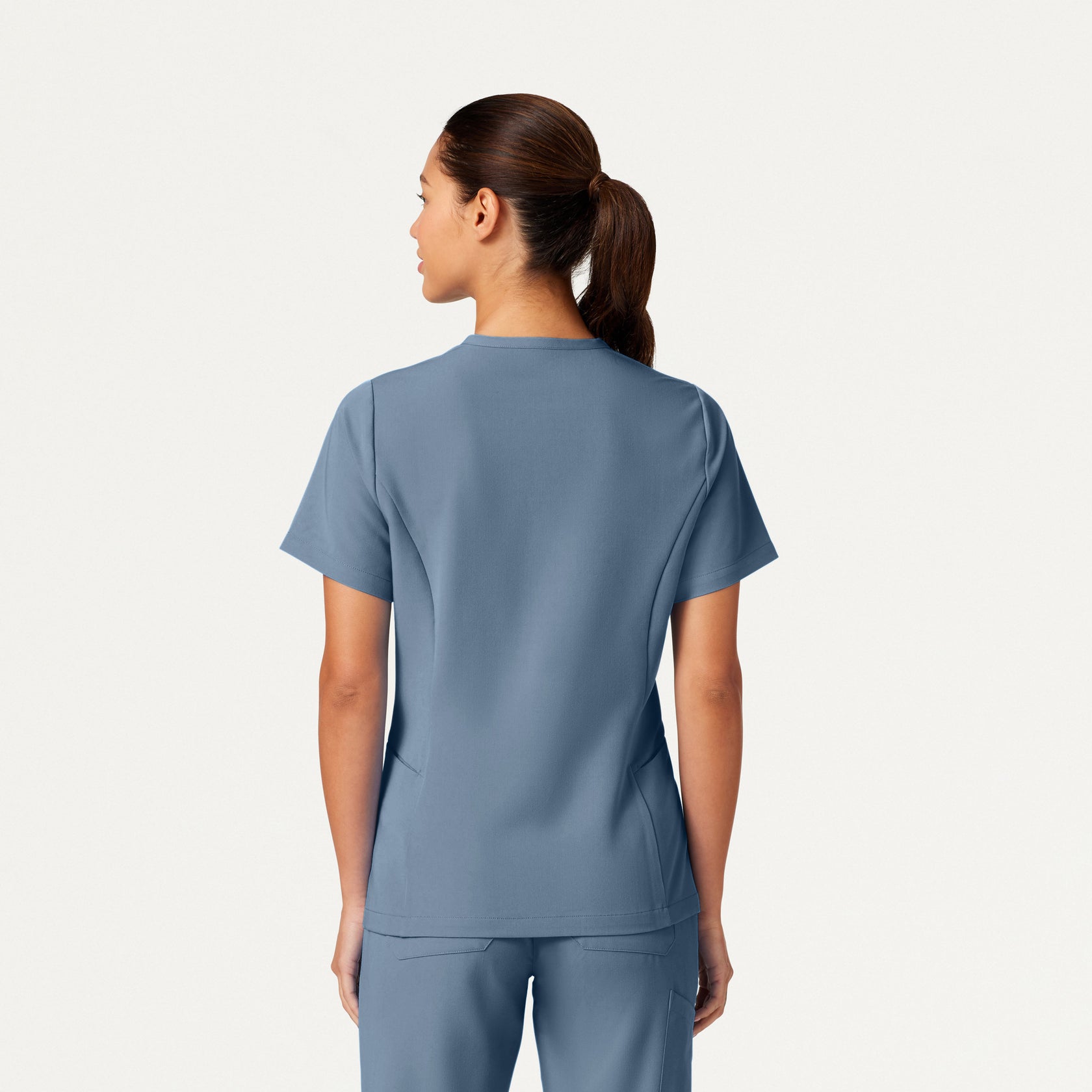 Calix Fit & Flare Scrub Top - Storm Blue