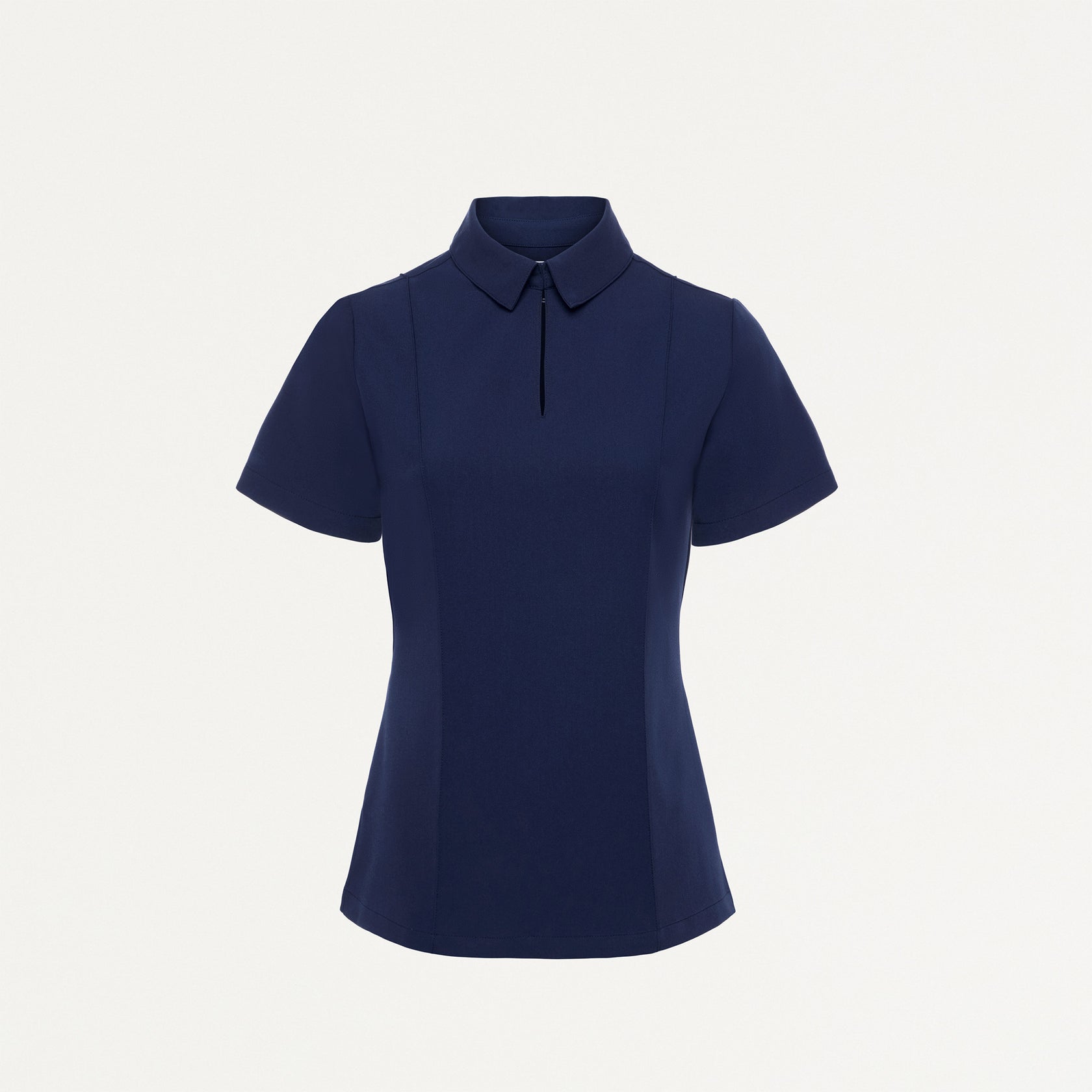 Carys Slim Modern Polo Scrub Top - Midnight Navy