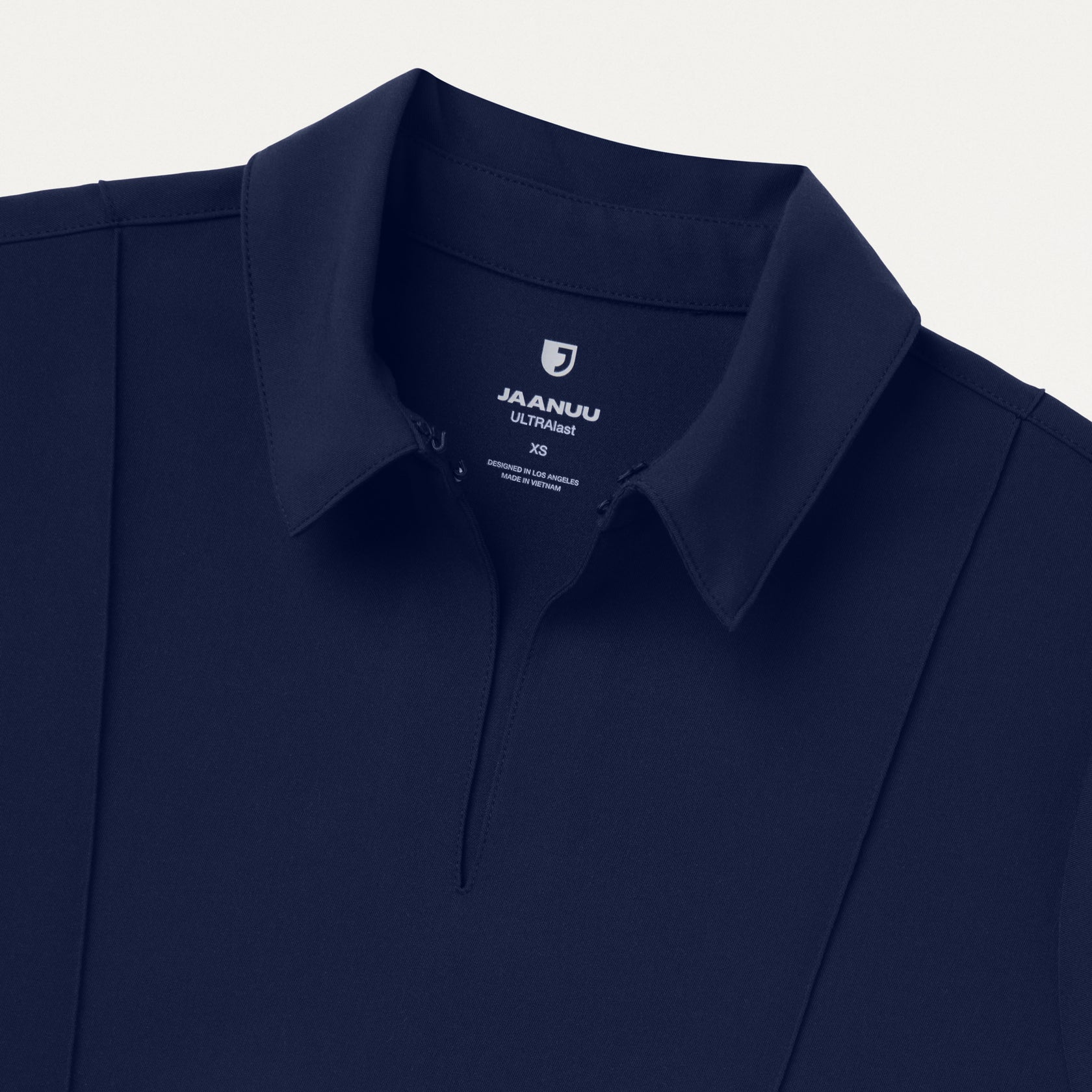 Carys Slim Modern Polo Scrub Top - Midnight Navy