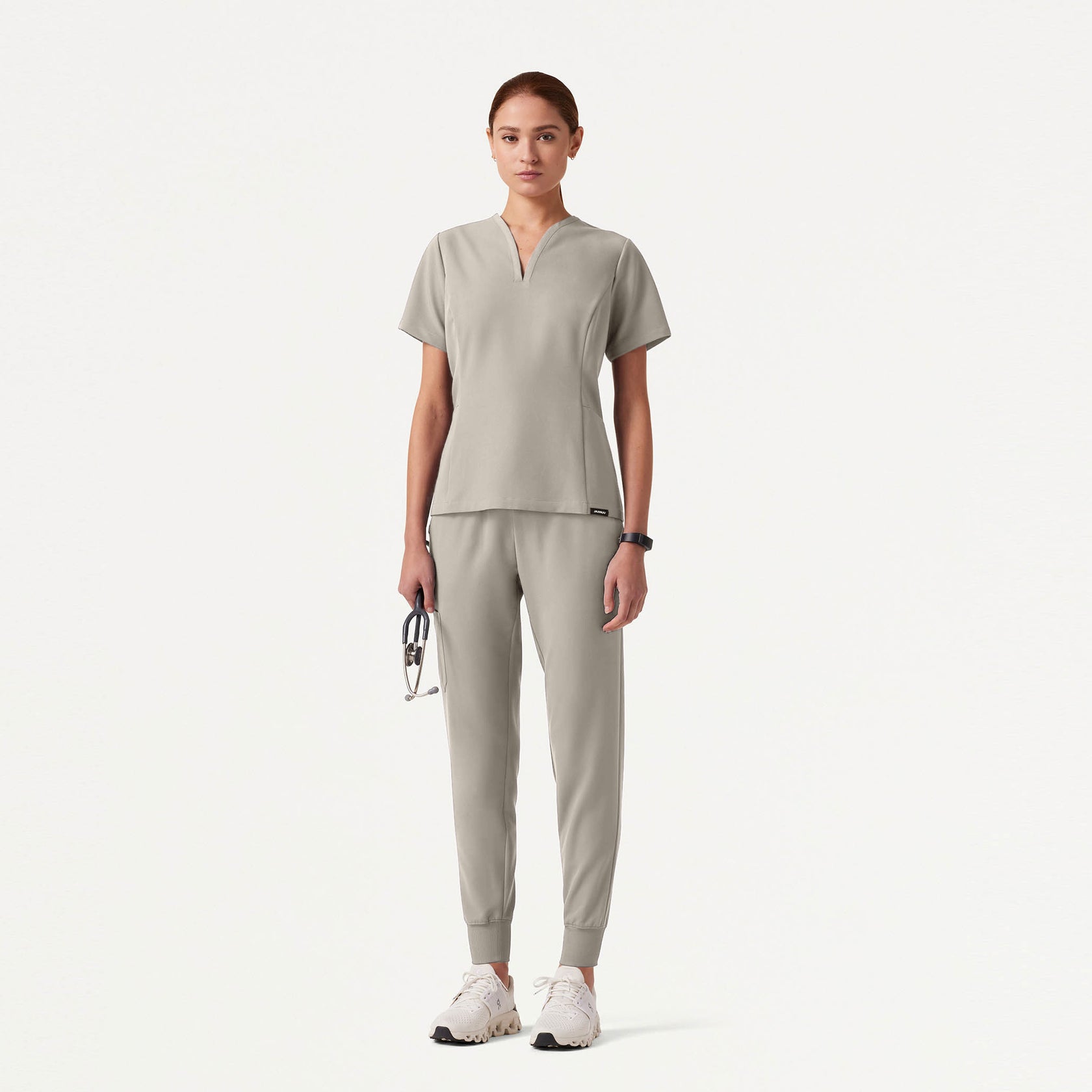 Silex Slim Knit-Waist Scrub Jogger - Fog