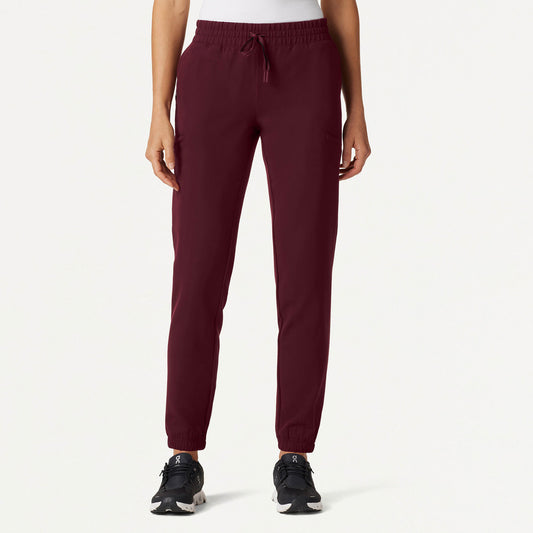 Jace Skinny On-the-Go Scrub Jogger - Burgundy