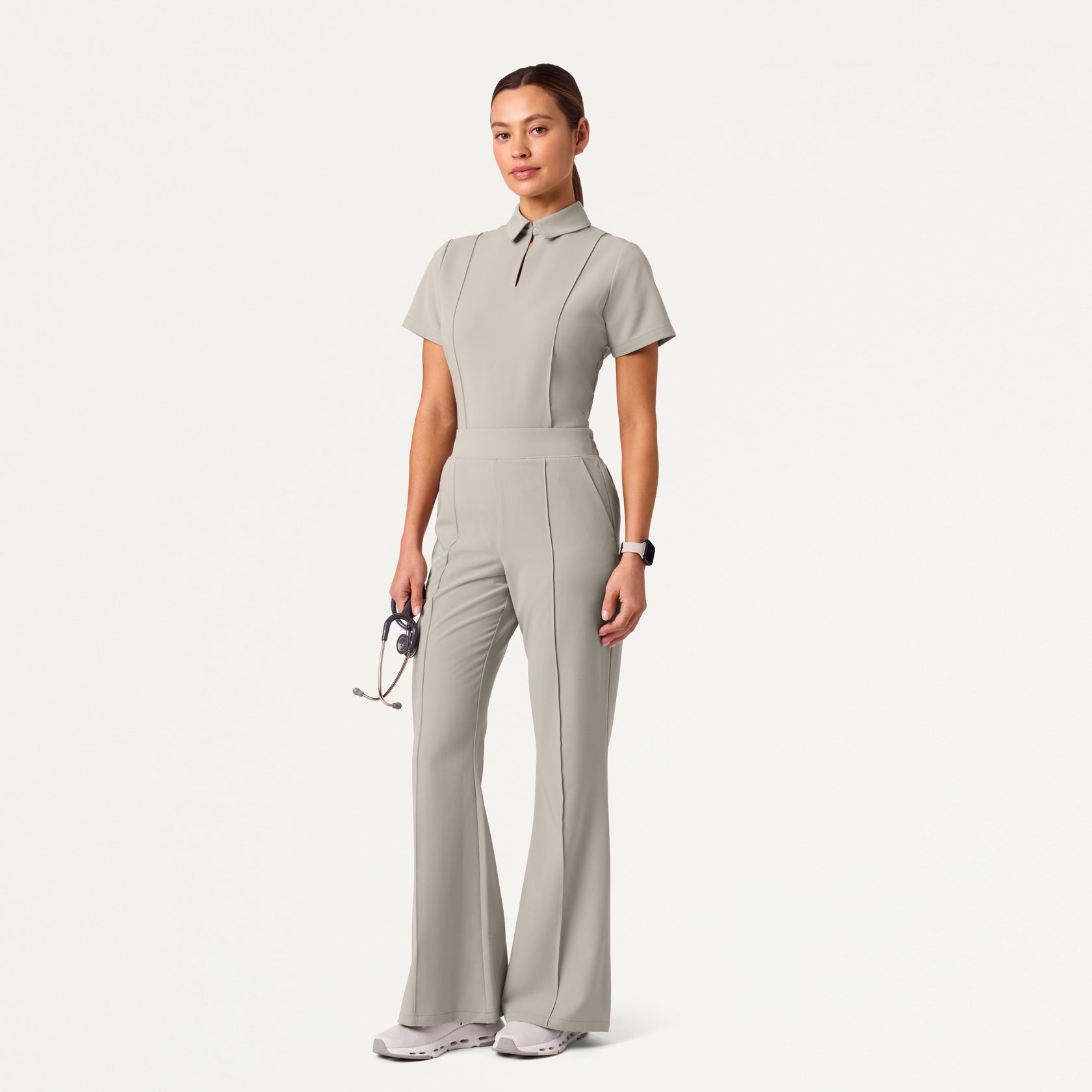 Kori Slim High-Waisted Scrub Pant - Fog