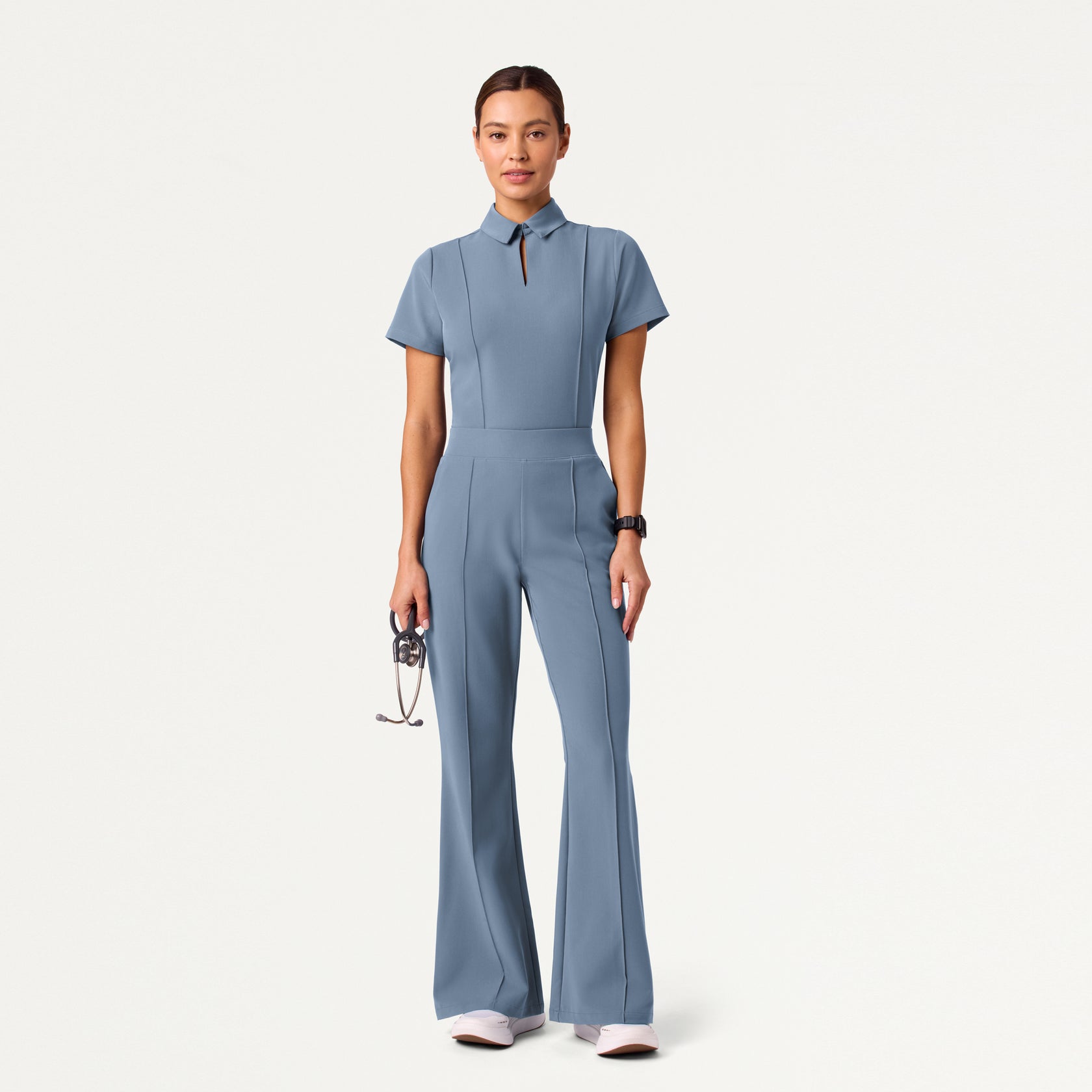 Kori Slim High-Waisted Scrub Pant - Storm Blue