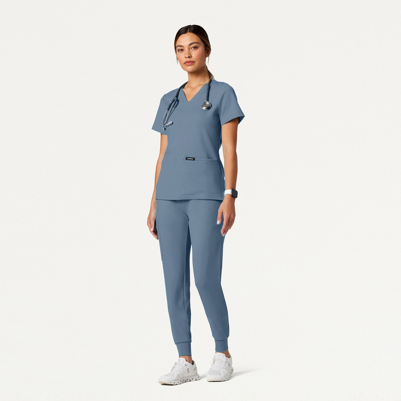 Cesi Slim ULTRAsoft Scrub Top - Storm Blue