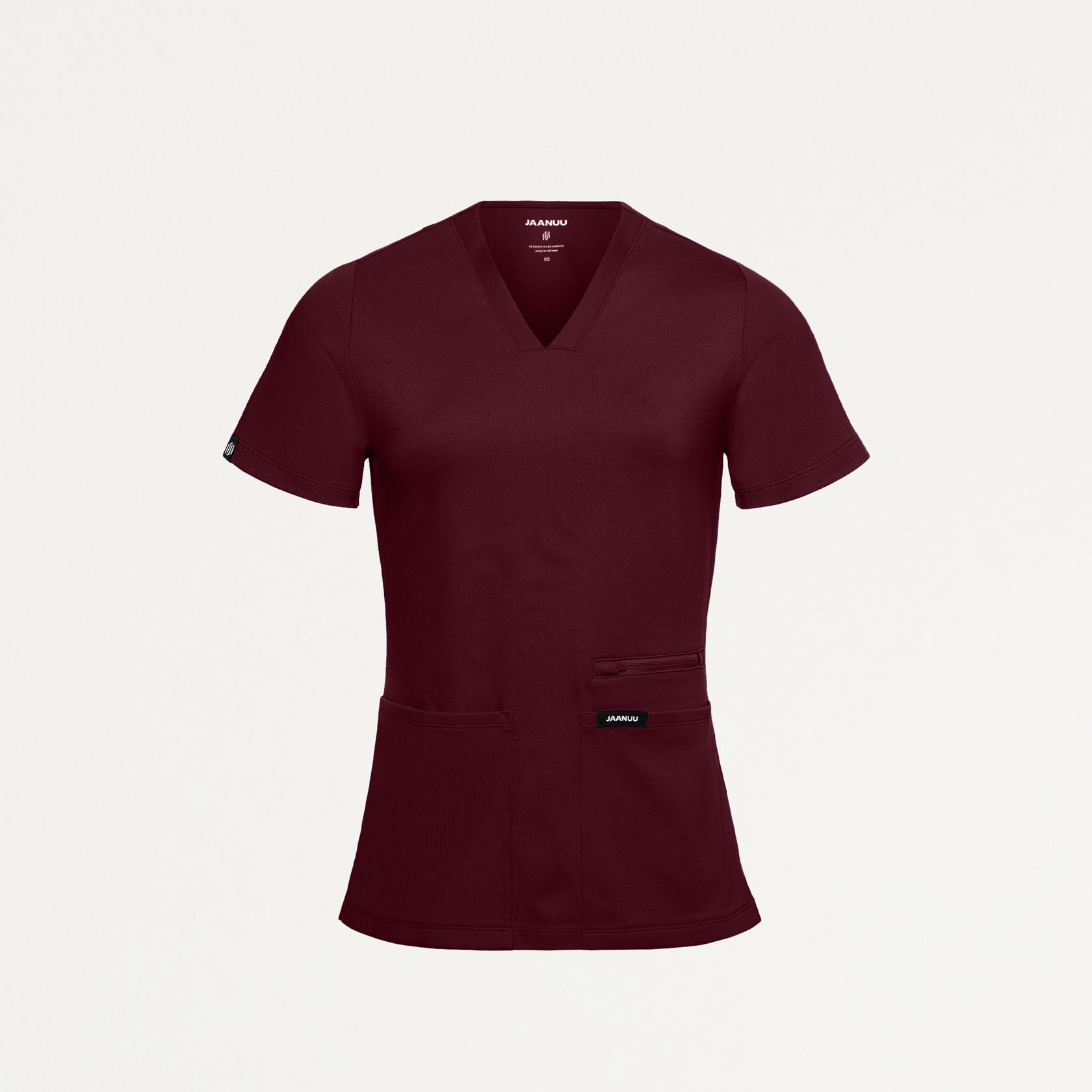 Kass Slim 4-Pocket ULTRAsoft Scrub Top - Burgundy