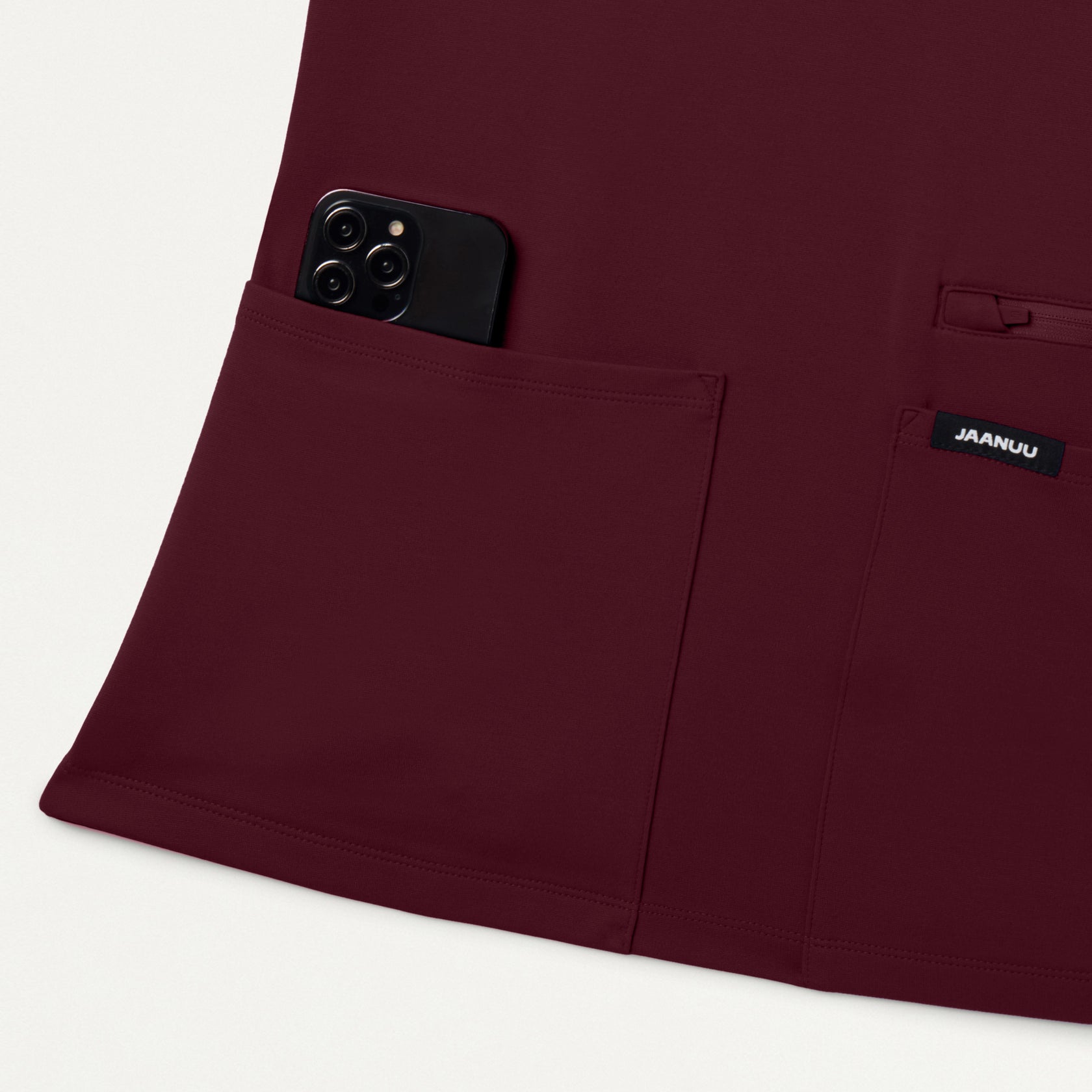 Kass Slim 4-Pocket ULTRAsoft Scrub Top - Burgundy