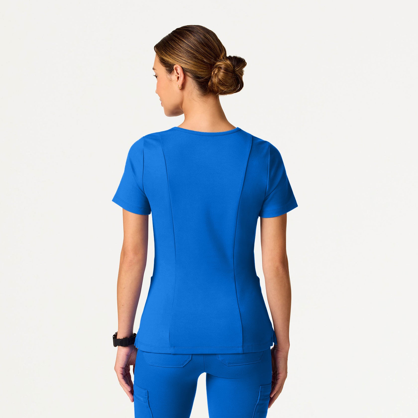 Kass Slim 4-Pocket ULTRAsoft Scrub Top - Royal Blue