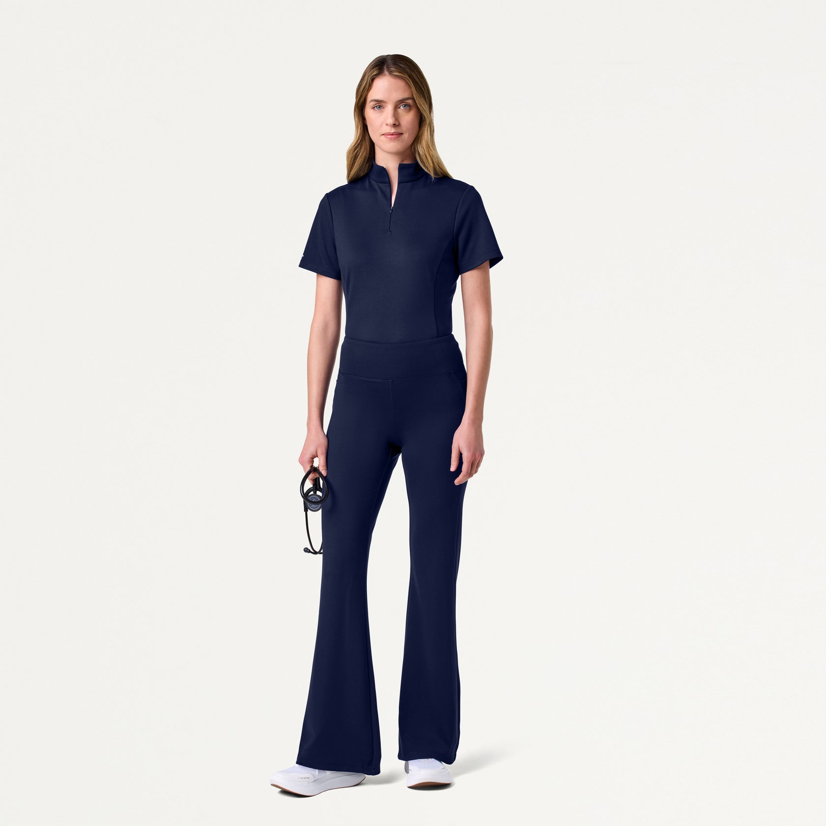 Astra Slim Half-Zip ULTRAsoft Scrub Top - Midnight Navy