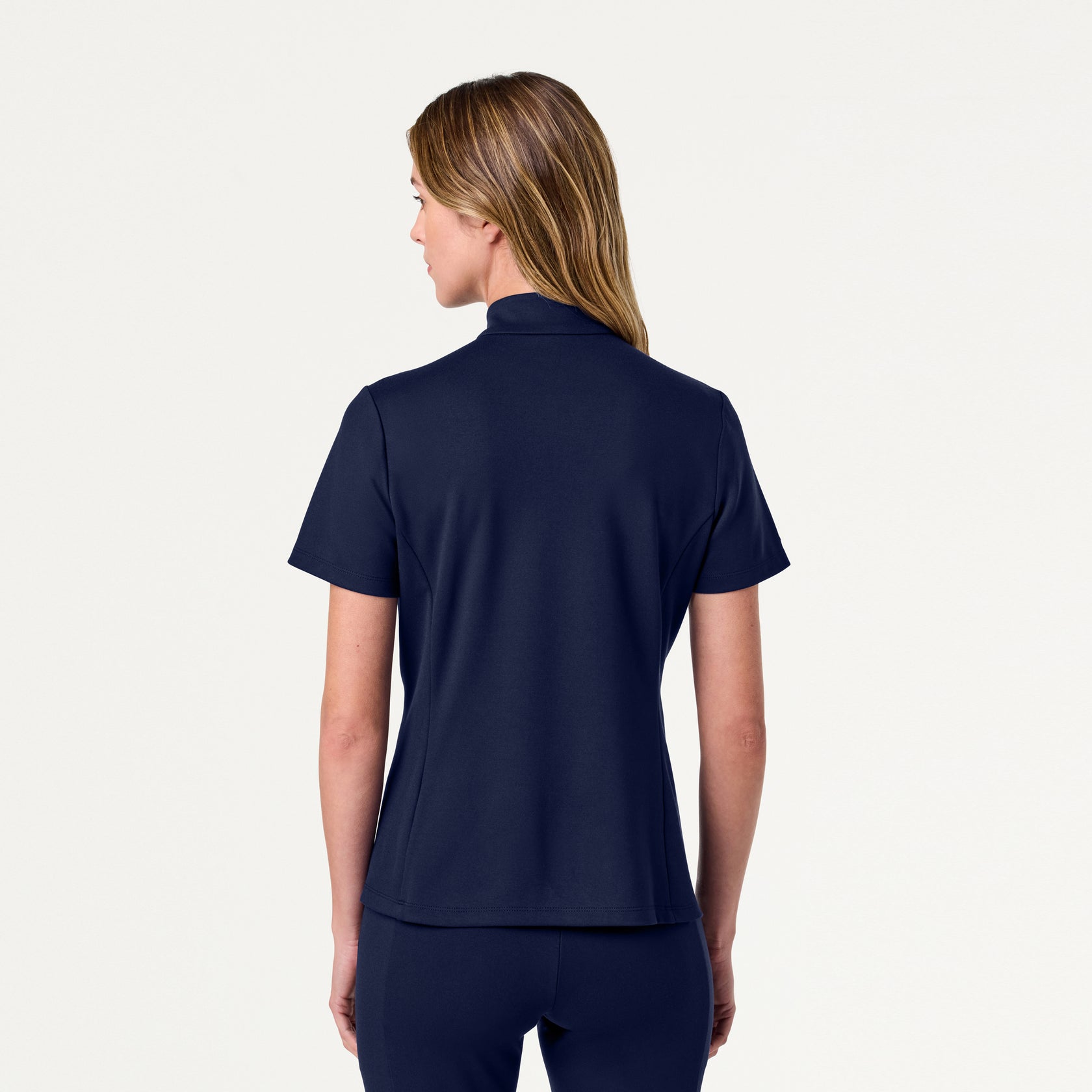 Astra Slim Half-Zip ULTRAsoft Scrub Top - Midnight Navy