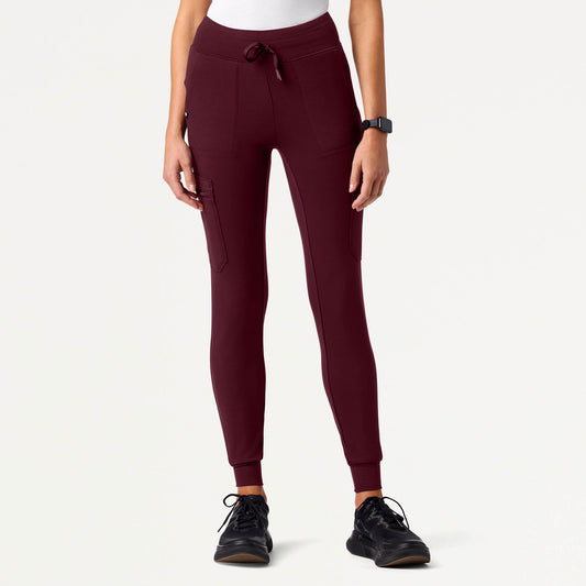 Kait 10-Pocket Skinny ULTRAsoft Scrub Jogger - Burgundy