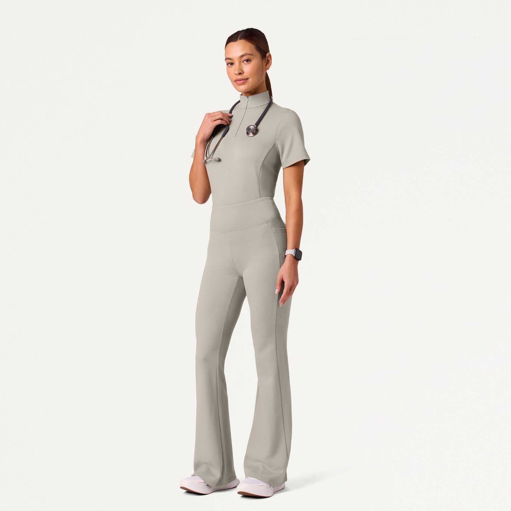 Lina ULTRAsoft Yoga Flare Scrub Pant - Fog