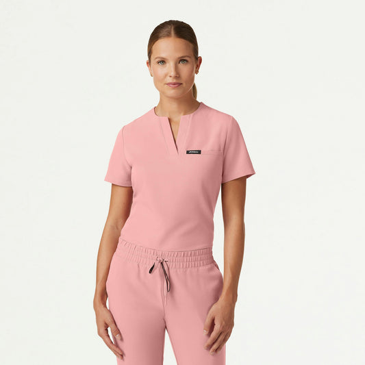 Andra Slim 1-Pocket Scrub Top - Mauve - WOMEN'S TOPS - Jaanuu