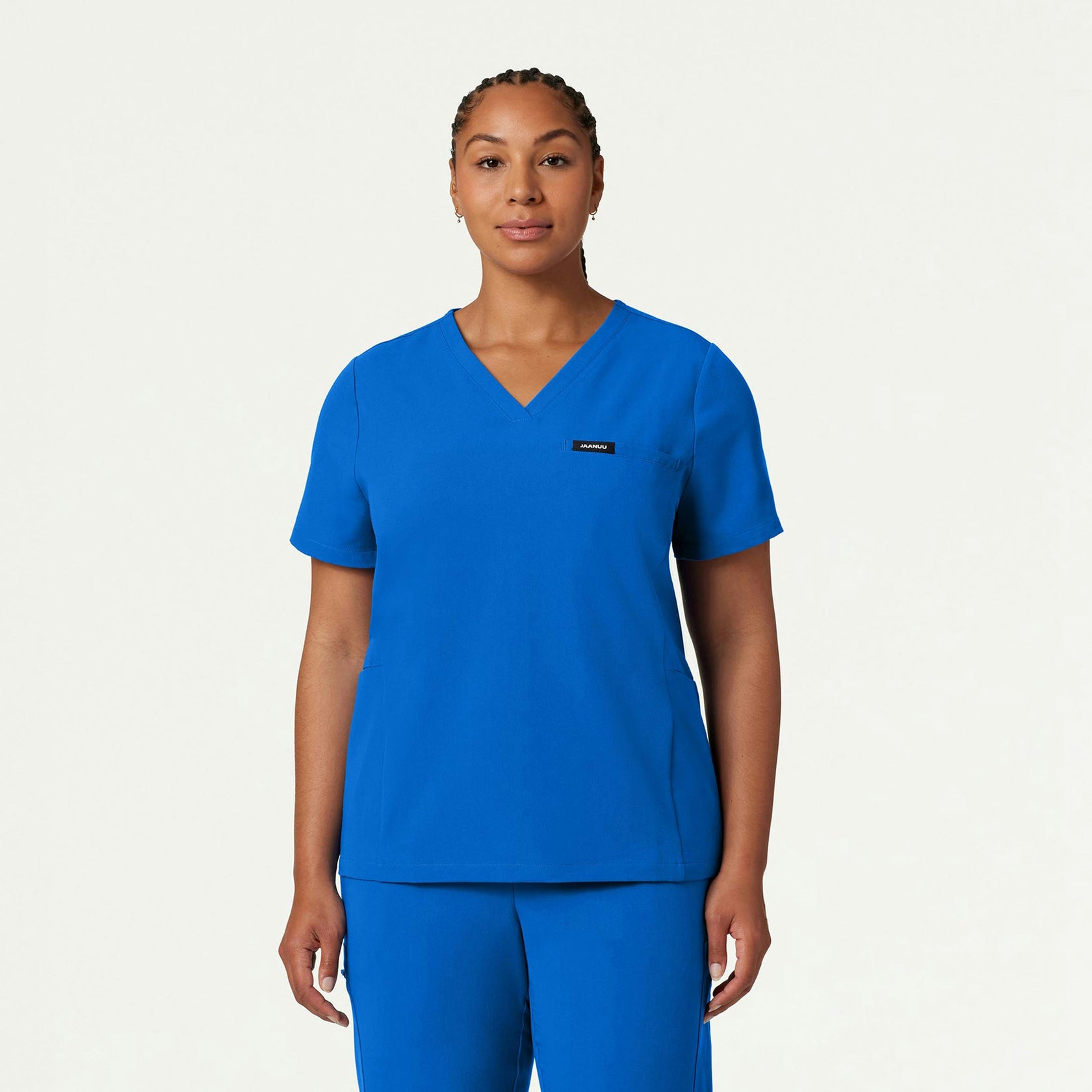 Magna 3-Pocket Scrub Top - Royal Blue - WOMEN'S TOPS - Jaanuu